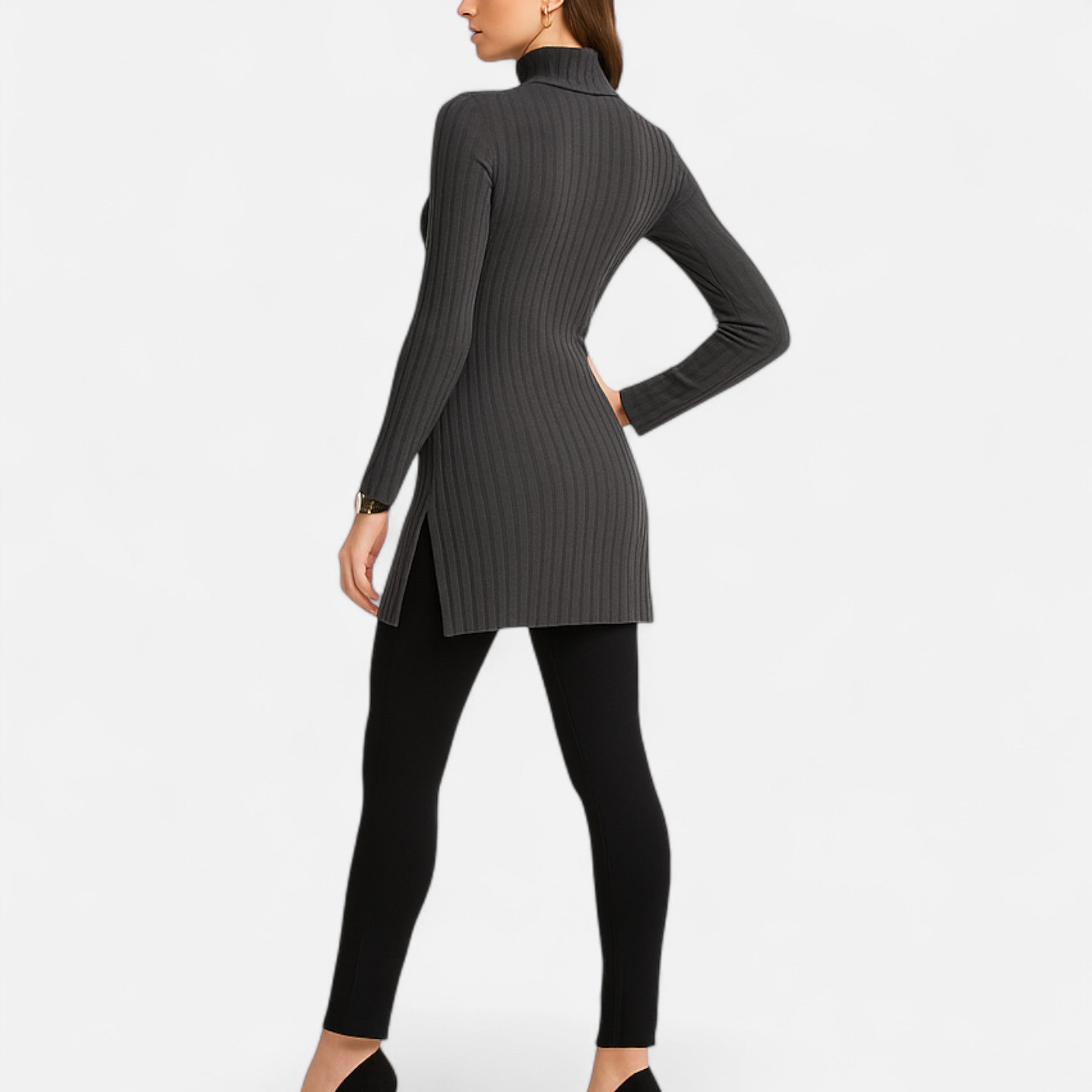 Dorevelle | Women’s Ribbed Sweater – Elegant High Neck Style