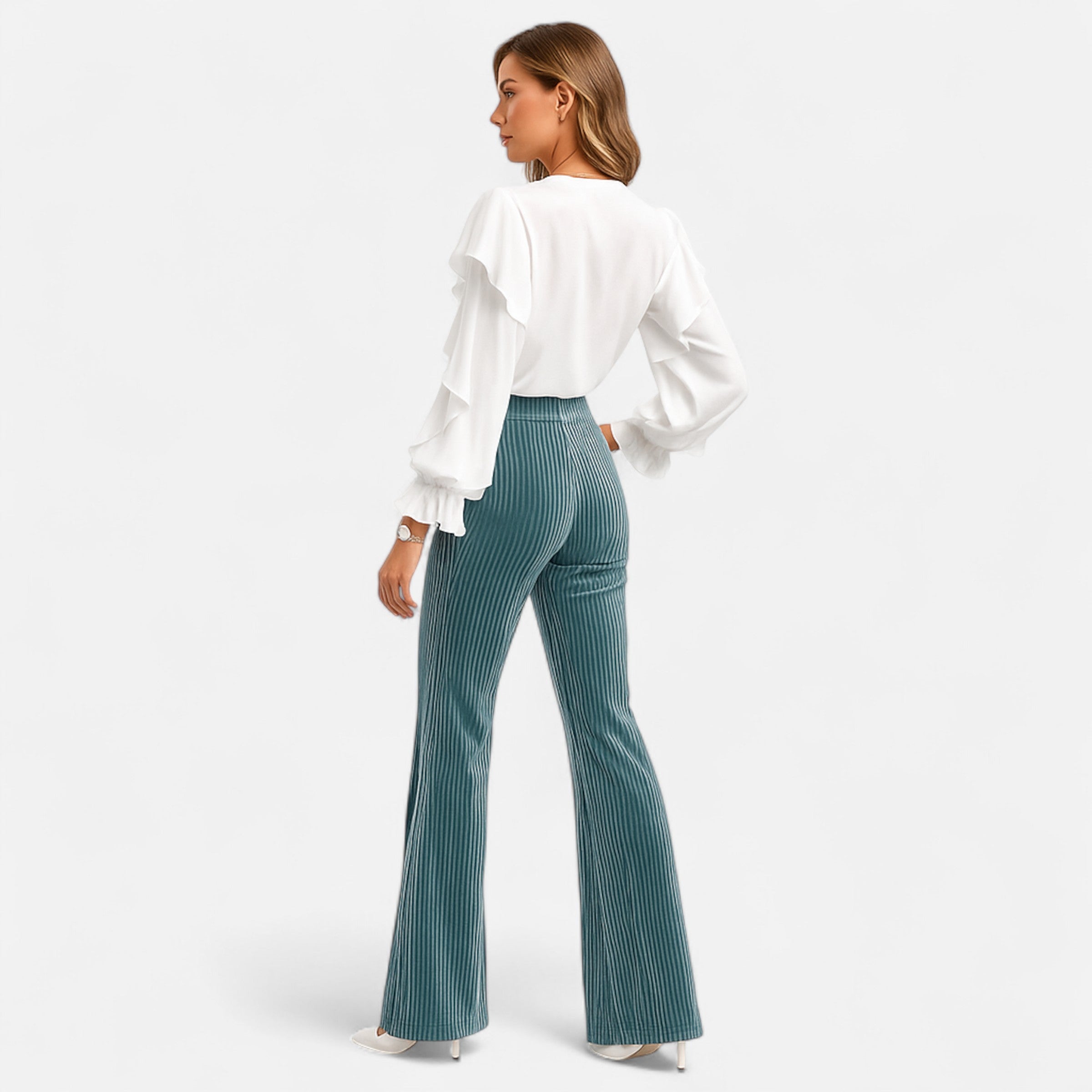 Dorevelle | Women’s V-Neck Ruffle Top – Elegant Flounce Style