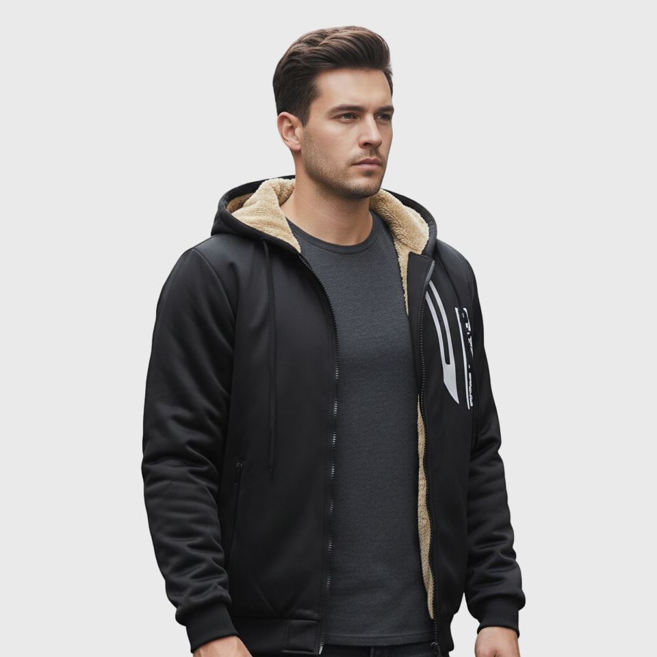 Dorevelle | Men’s Fleece-Lined Zip Up Hoodie
