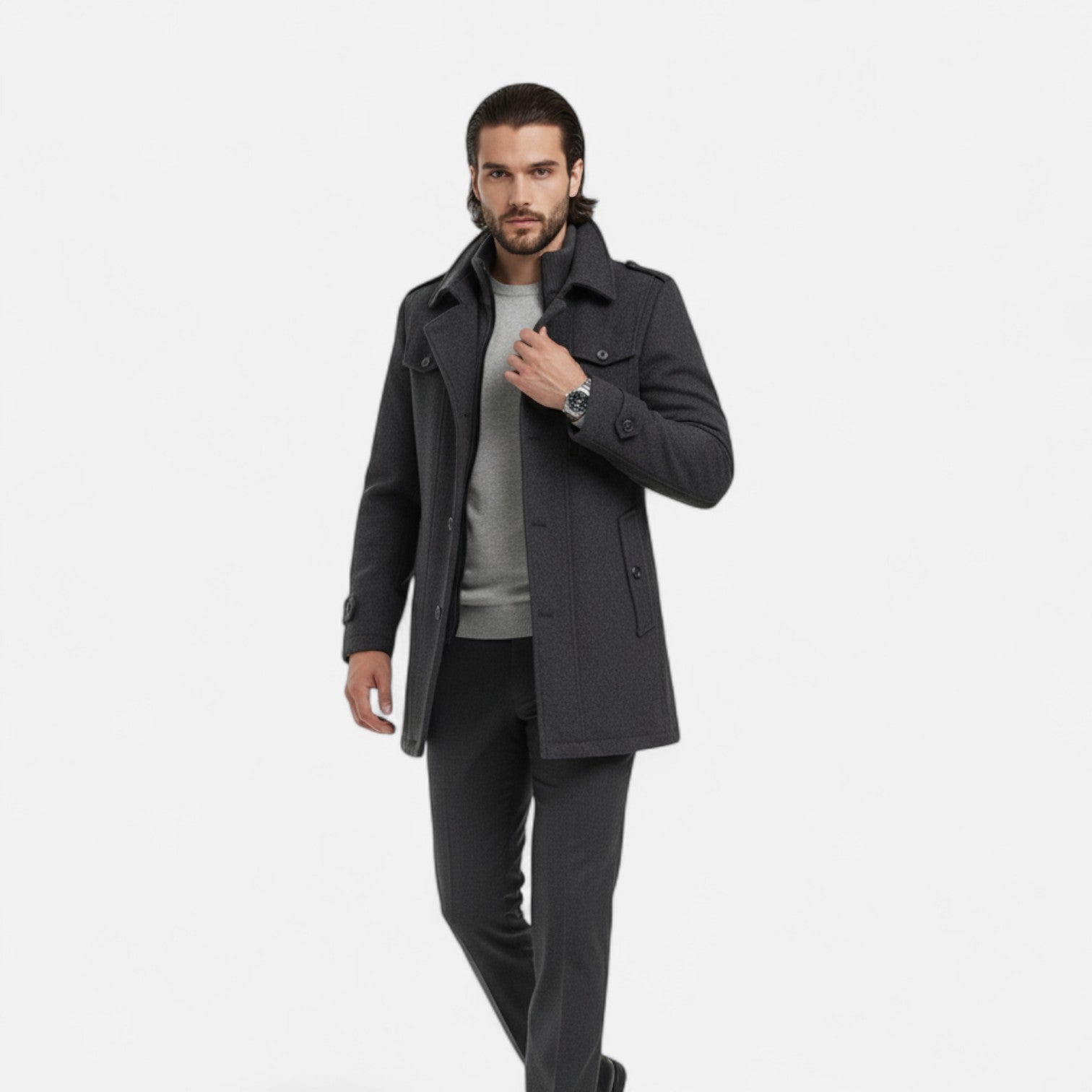 Dorevelle | Men’s Tweed Coat – Slim Heritage Elegance