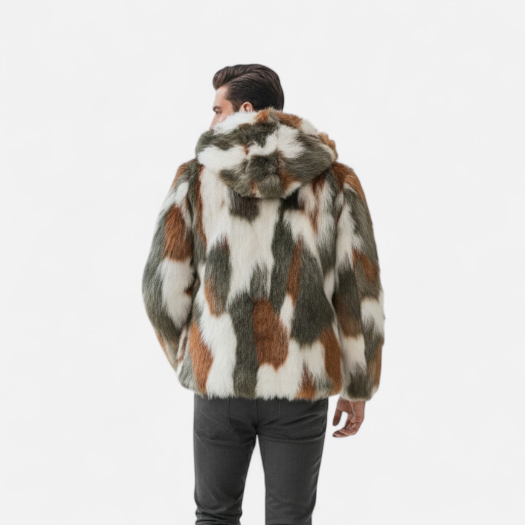 Dorevelle | Men’s Hooded Fur Jacket – Winter Heritage Warmth