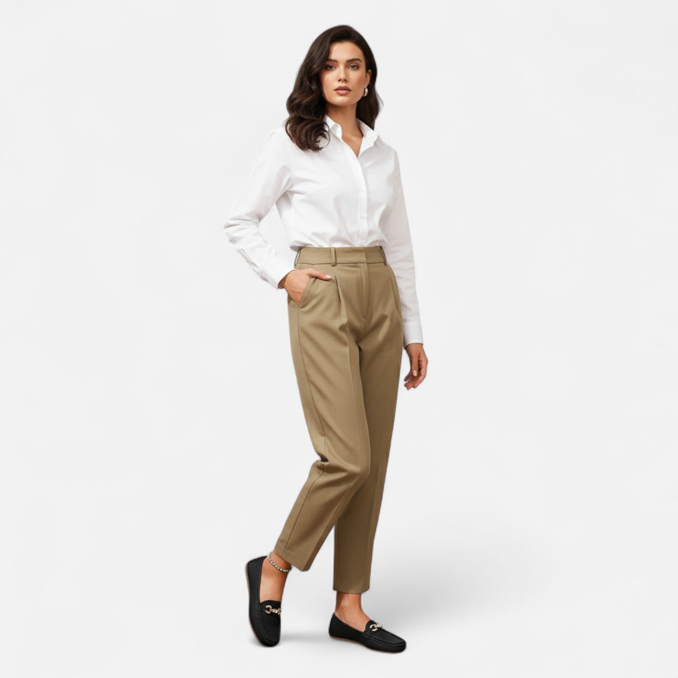 Dorevelle | Women’s Loafers – Butterfly Strap Diamond Accent