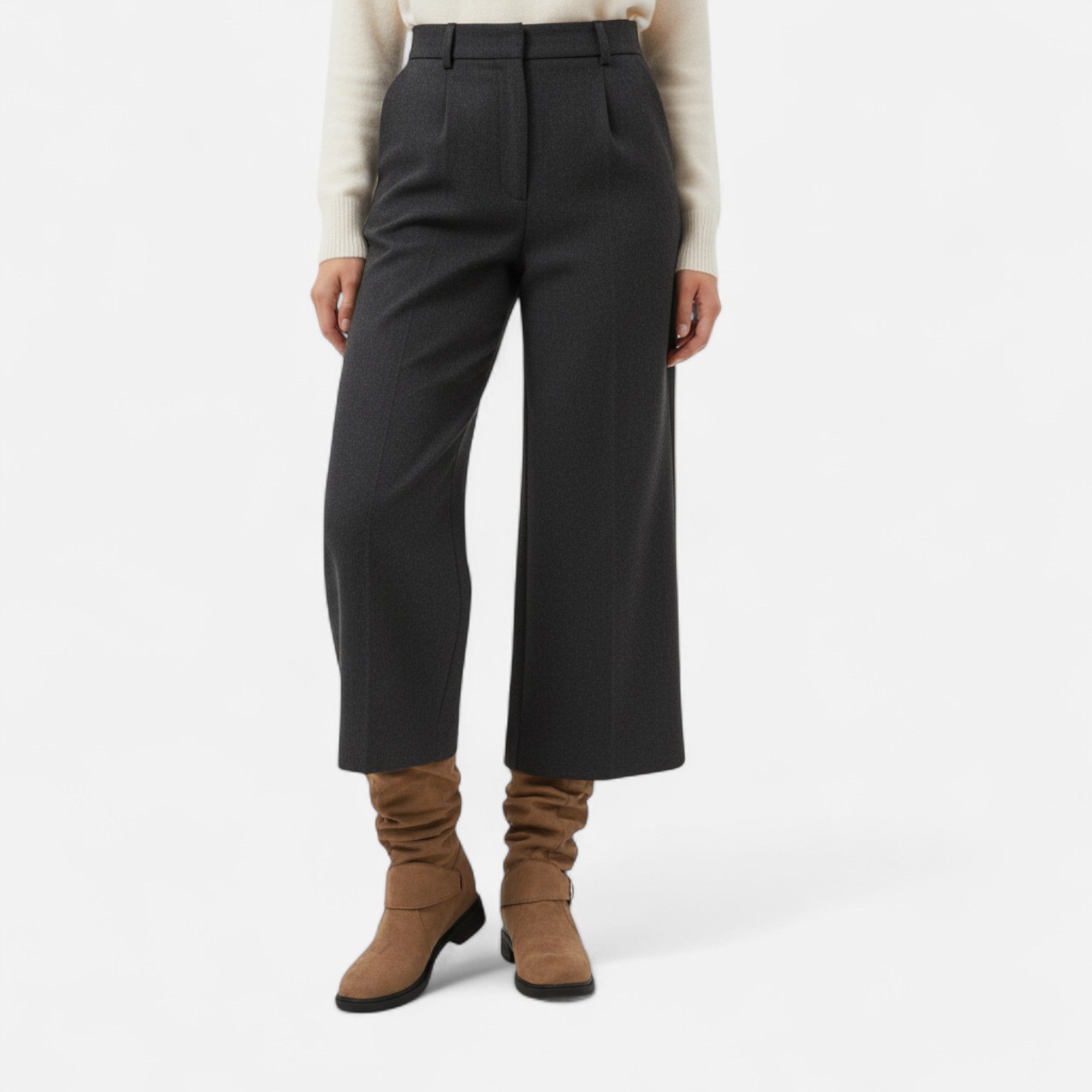 Dorevelle | Women’s Knee-High Boots – Buckle Belt Elegance