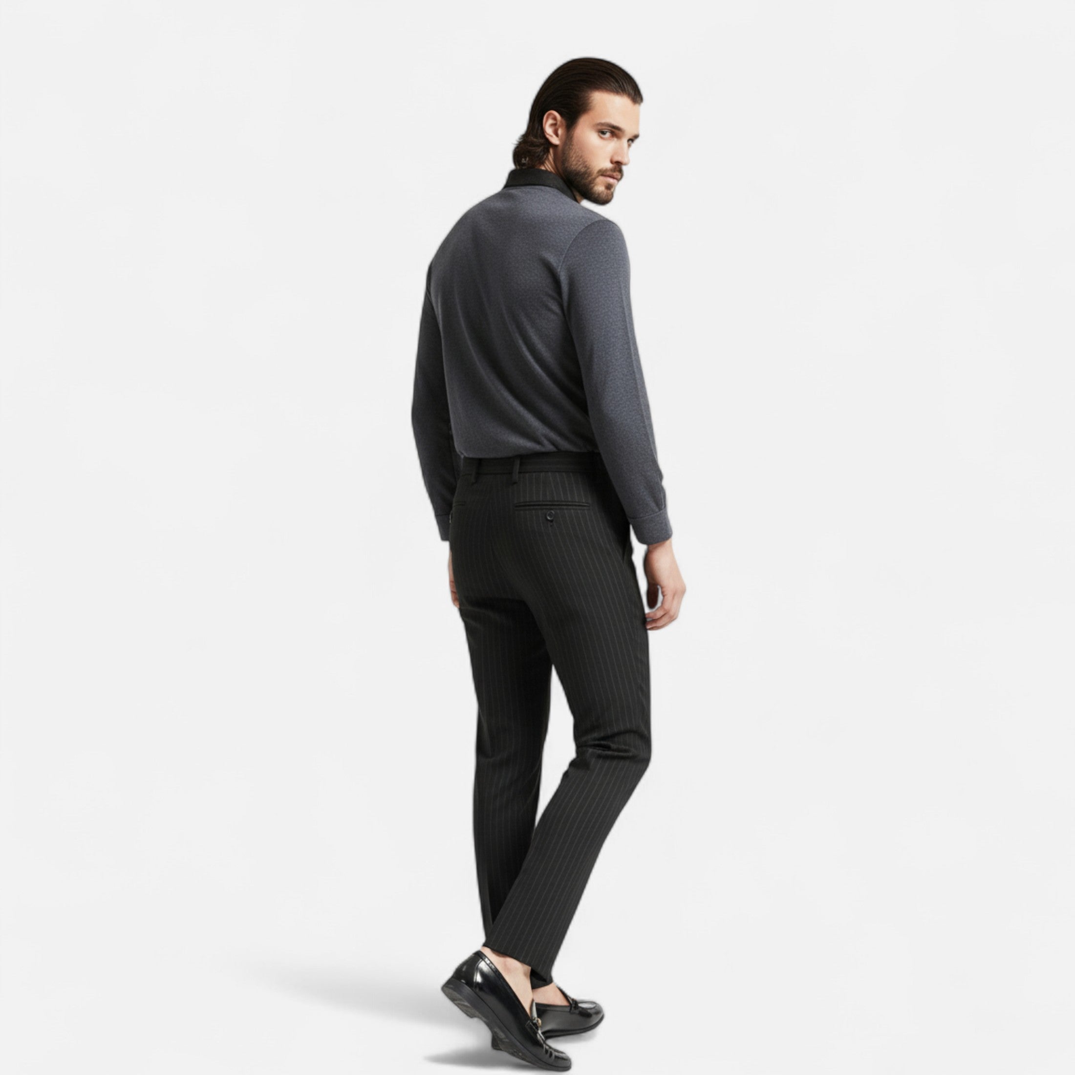Dorevelle | Men’s Striped Trousers – Slim Business Elegance