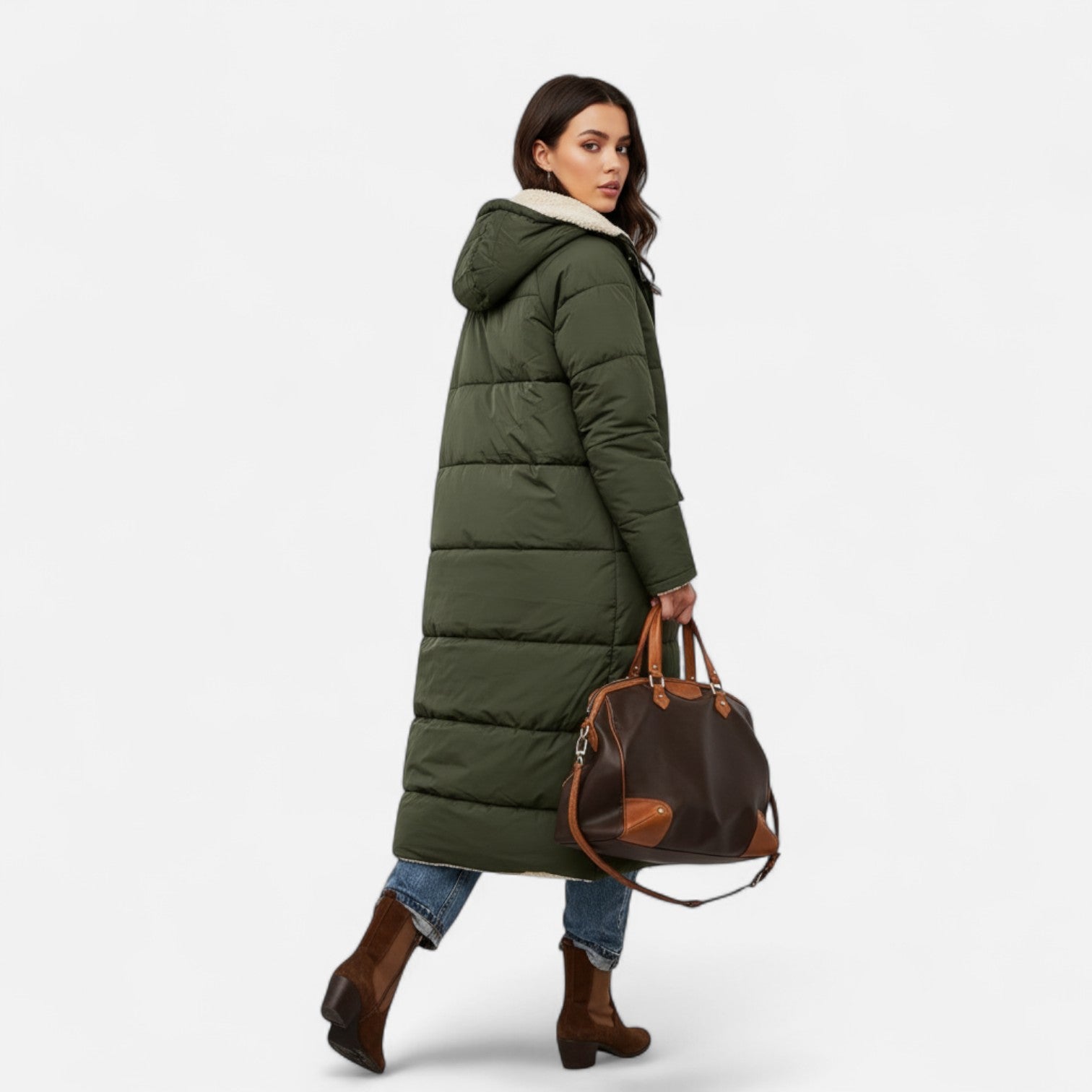 Dorevelle | Women’s Long Padded Coat – Fleece Winter Elegance