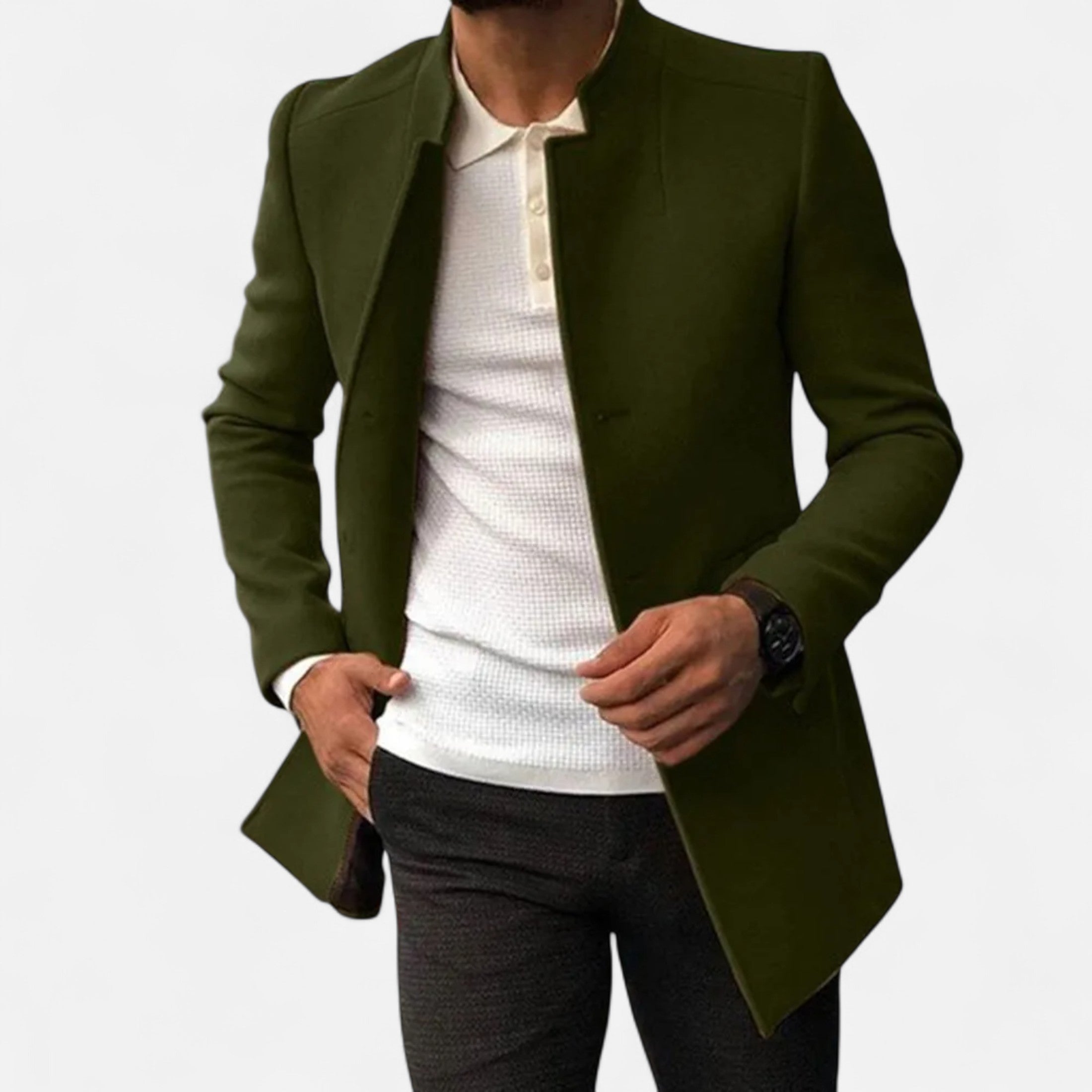 Dorevelle | Men’s Tailored Coat – Classic Solid Comfort