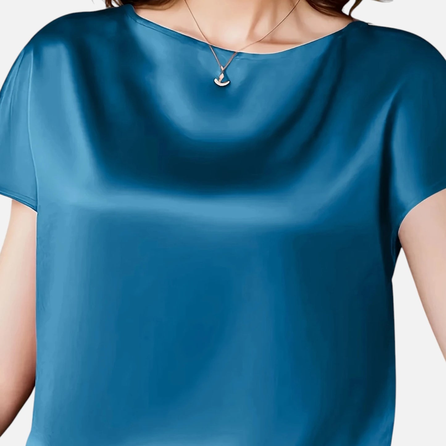 Dorevelle | Women’s Satin Blouse – Short Sleeve Classic