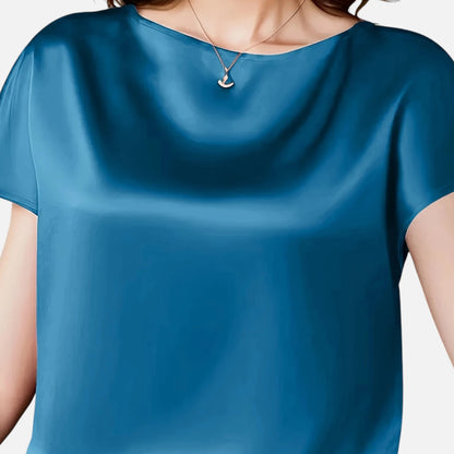 Dorevelle | Women’s Satin Blouse – Short Sleeve Classic