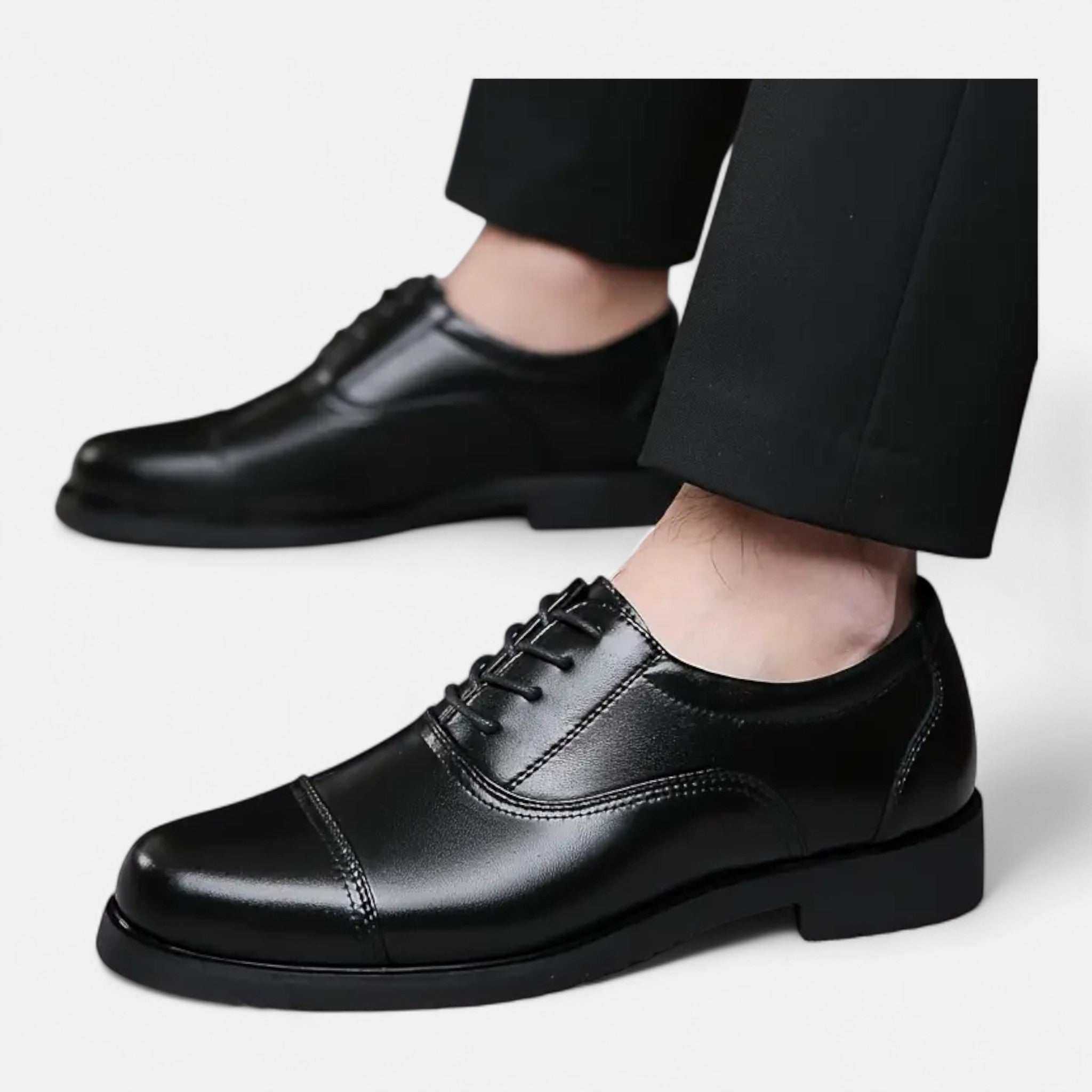 Dorevelle | Men's Sleek Faux Leather Lace-Up Shoes