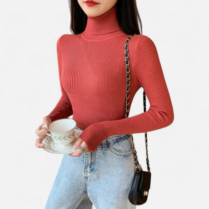 Dorevelle | Women’s Ribbed Turtleneck – Foldover Winter Elegance