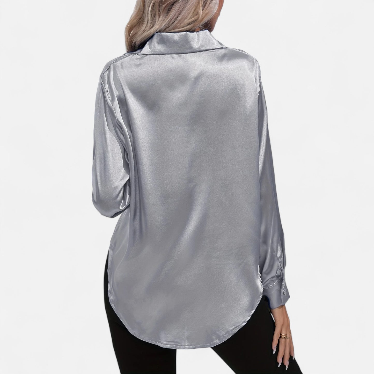 Dorevelle | Women’s Satin Shirt – Heritage Collar Style
