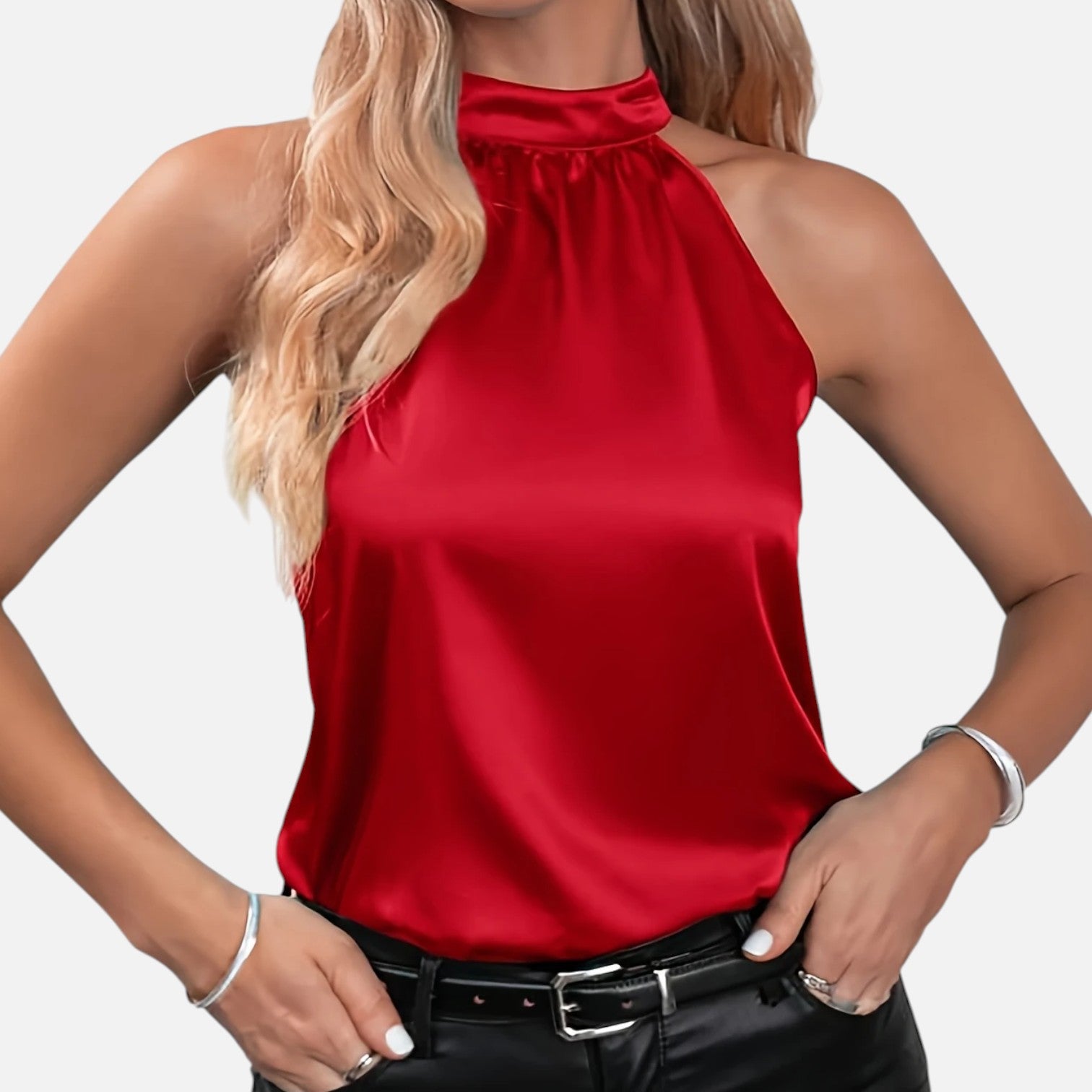 Dorevelle | Women’s Halter Blouse – Riviera Satin Classic
