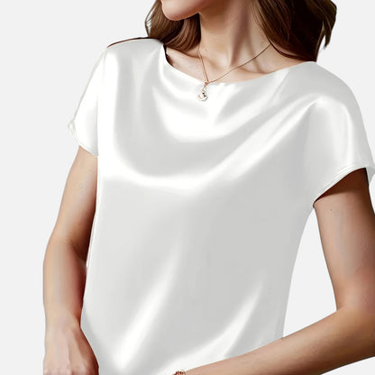 Dorevelle | Women’s Satin Blouse – Short Sleeve Classic