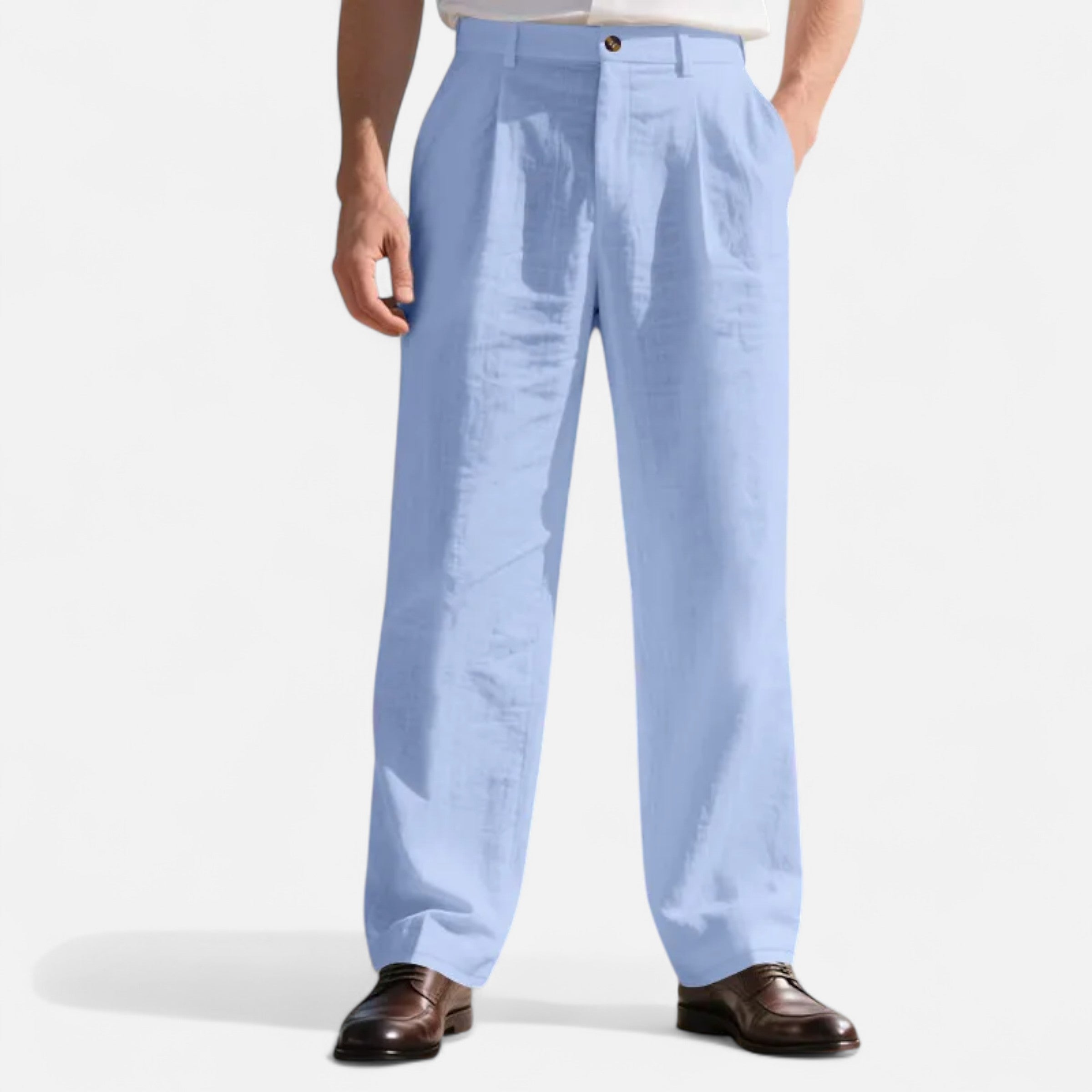 Dorevelle | Men’s Linen Trousers – Straight-Leg Business Classic