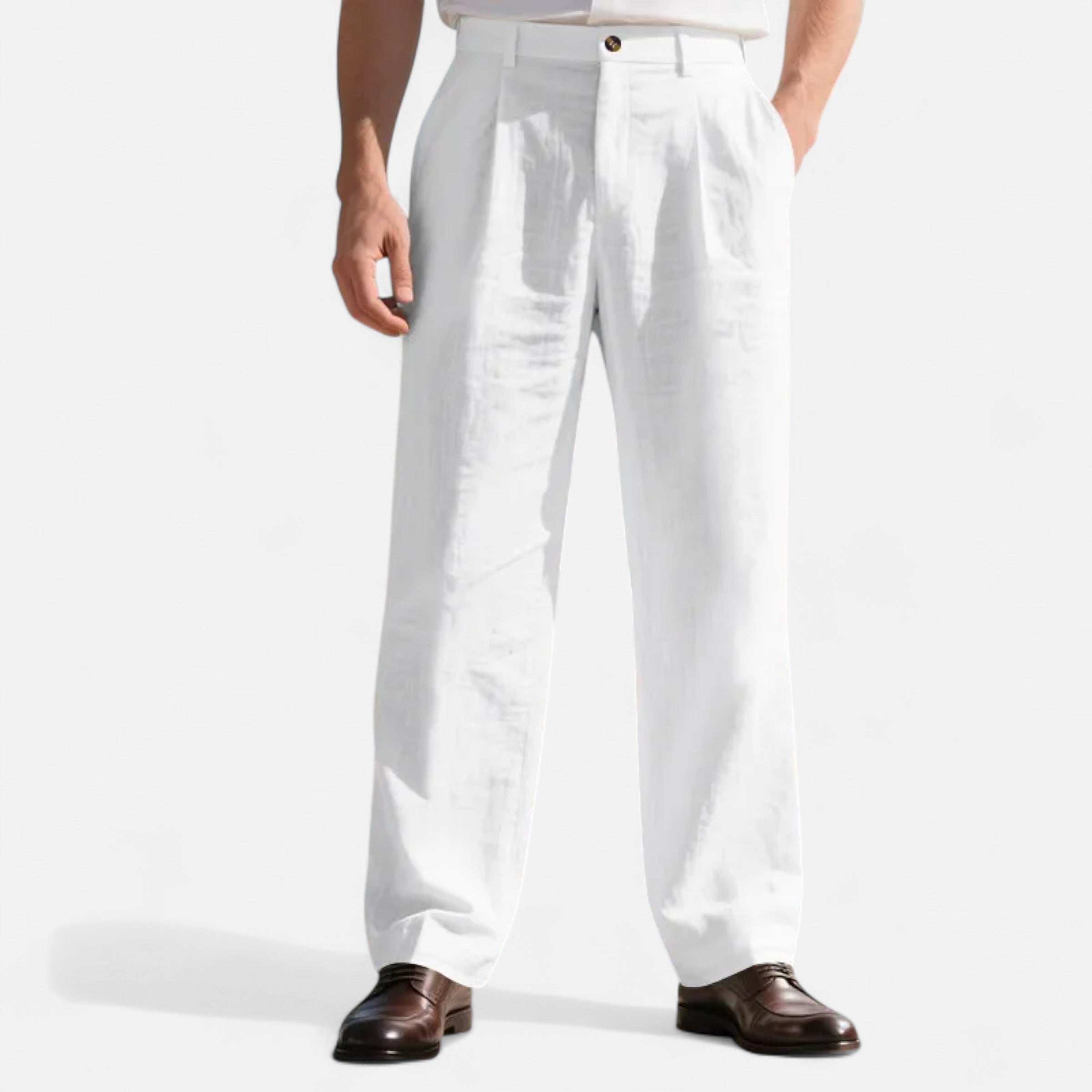 Dorevelle | Men’s Linen Trousers – Straight-Leg Business Classic