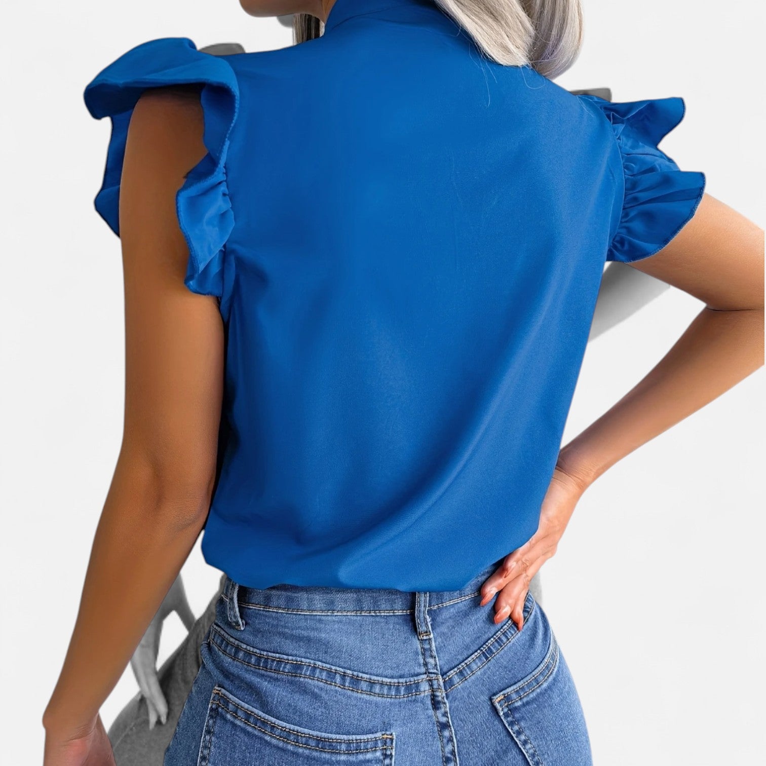 Dorevelle | Women’s Chiffon Blouse – Bow-Tie Sleeveless Style