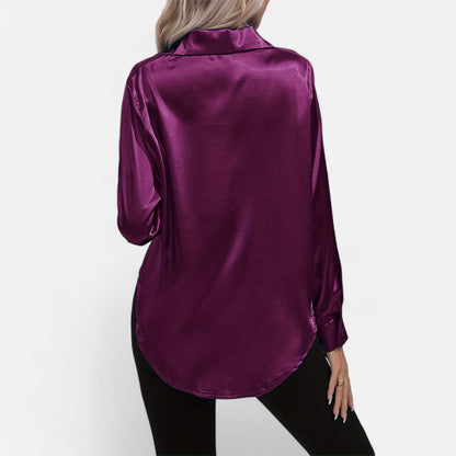 Dorevelle | Women’s Satin Shirt – Heritage Collar Style