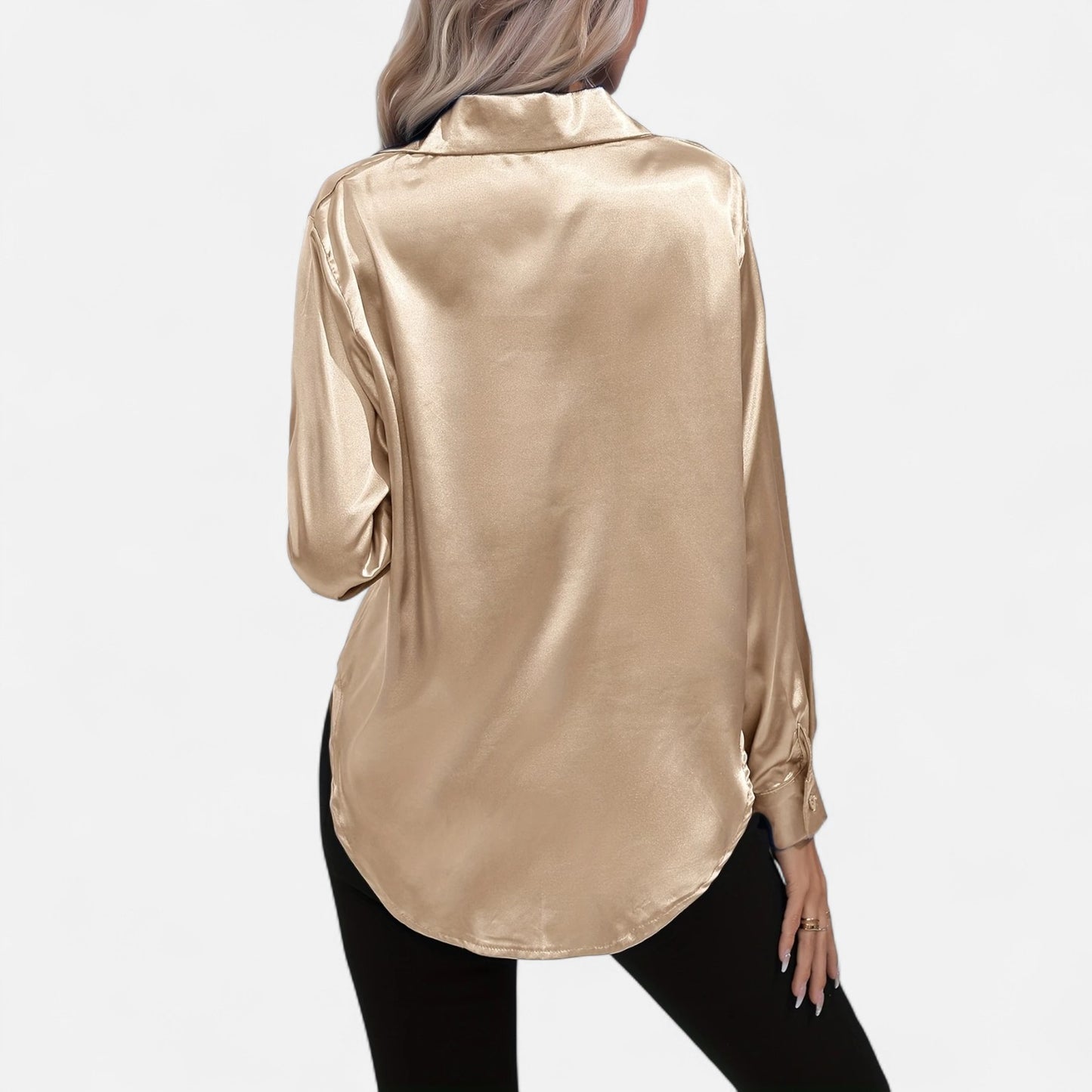 Dorevelle | Women’s Satin Shirt – Heritage Collar Style