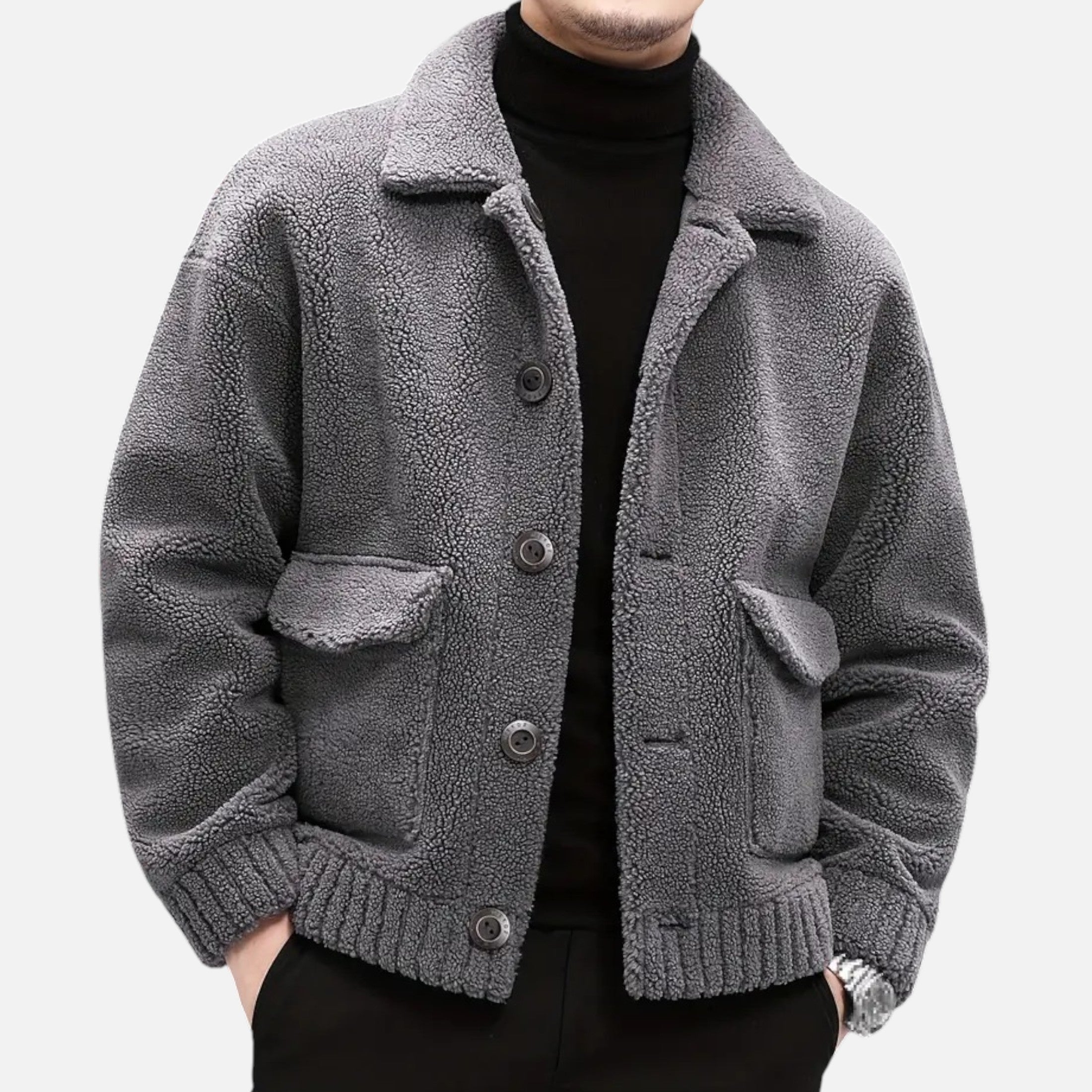 Dorevelle | Men’s Faux Fur Jacket – Lapel Autumn Winter Elegance