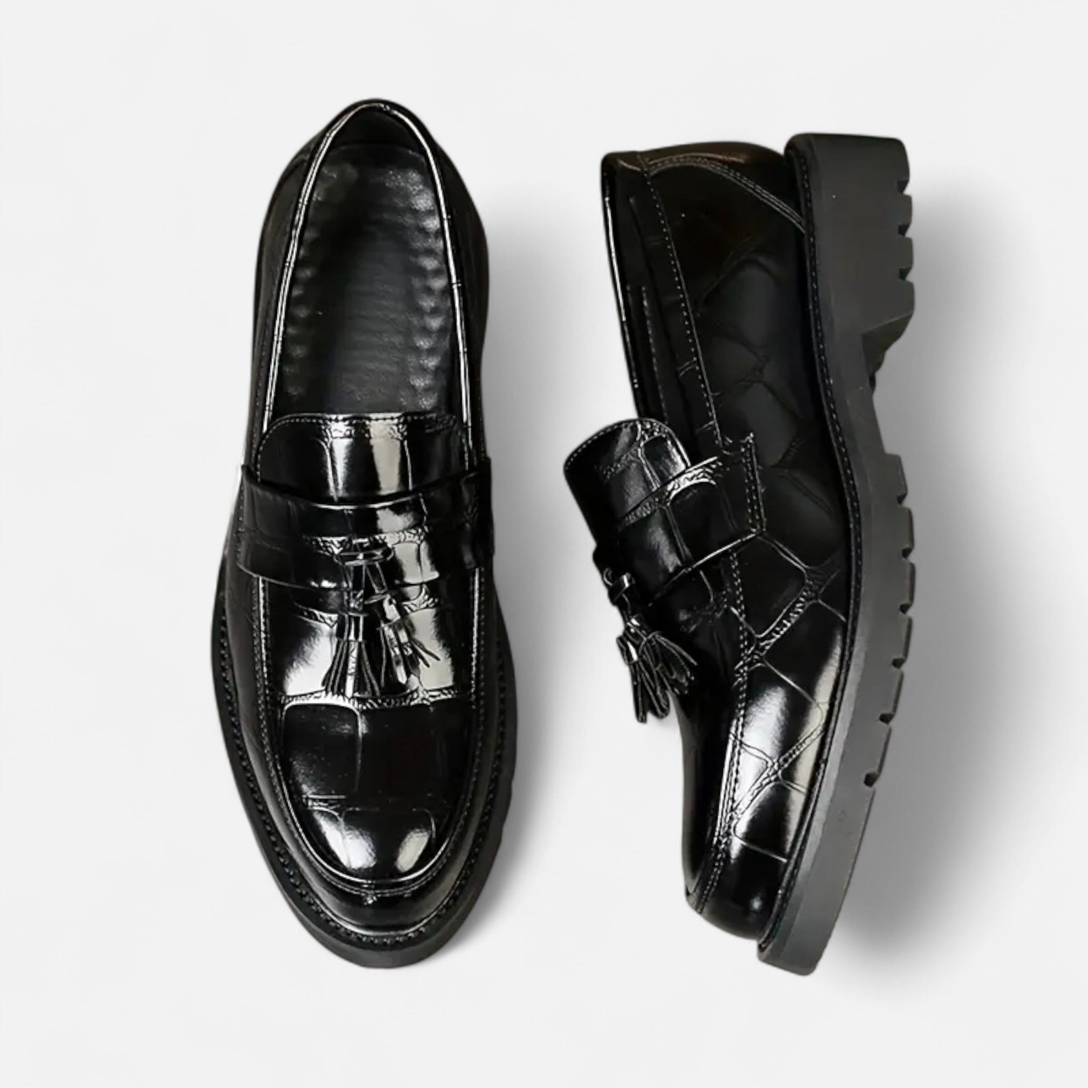 Dorevelle | Men’s Loafers – Vintage Fringe Elegance