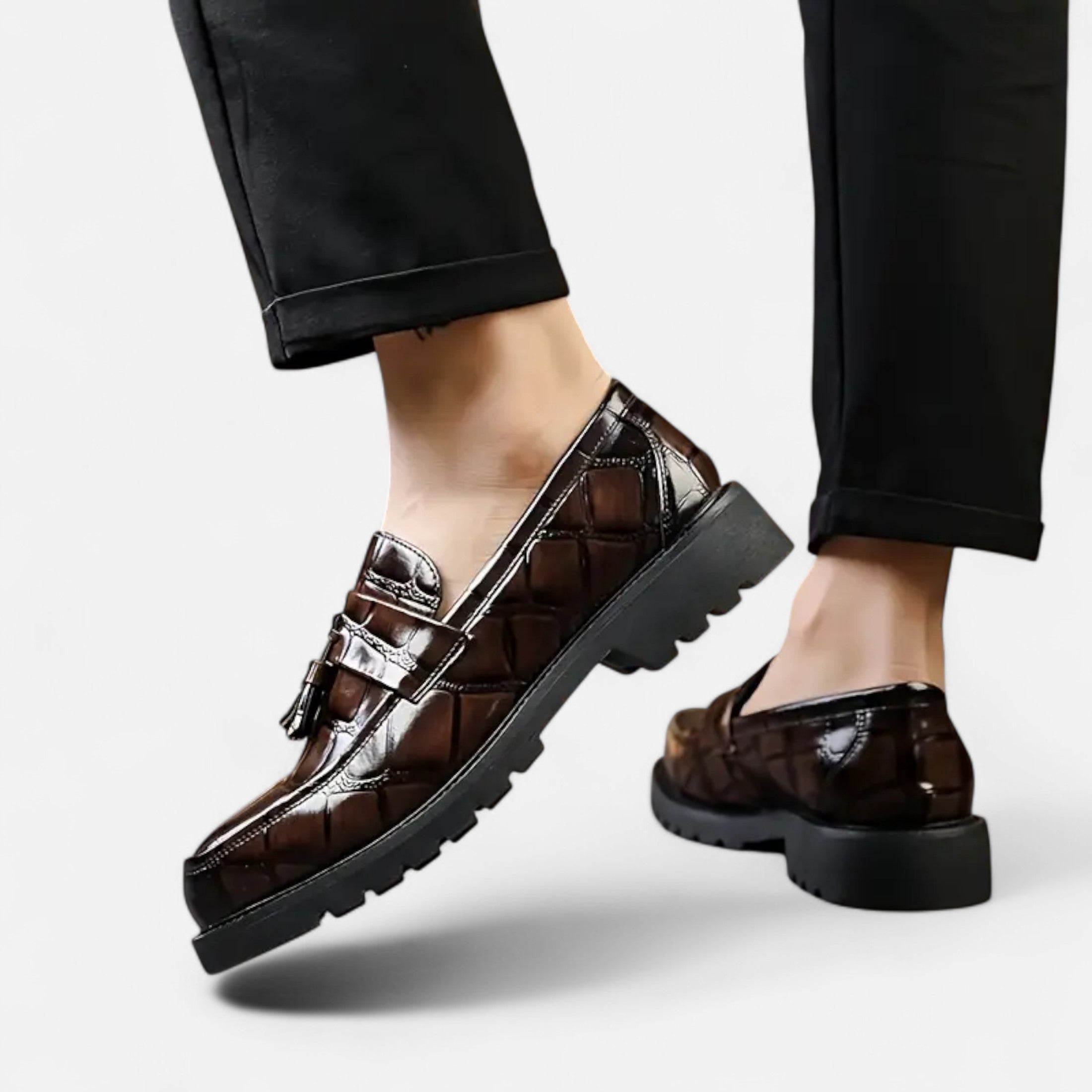 Dorevelle | Men’s Loafers – Vintage Fringe Elegance