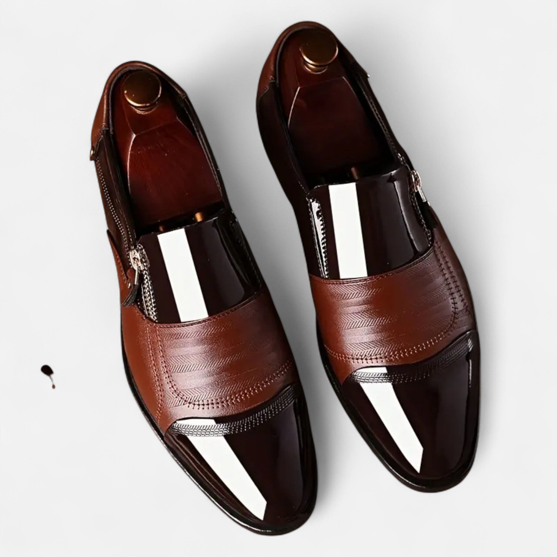 Dorevelle | Men’s Glossy Dress Shoes – Pointed Toe British Elegance