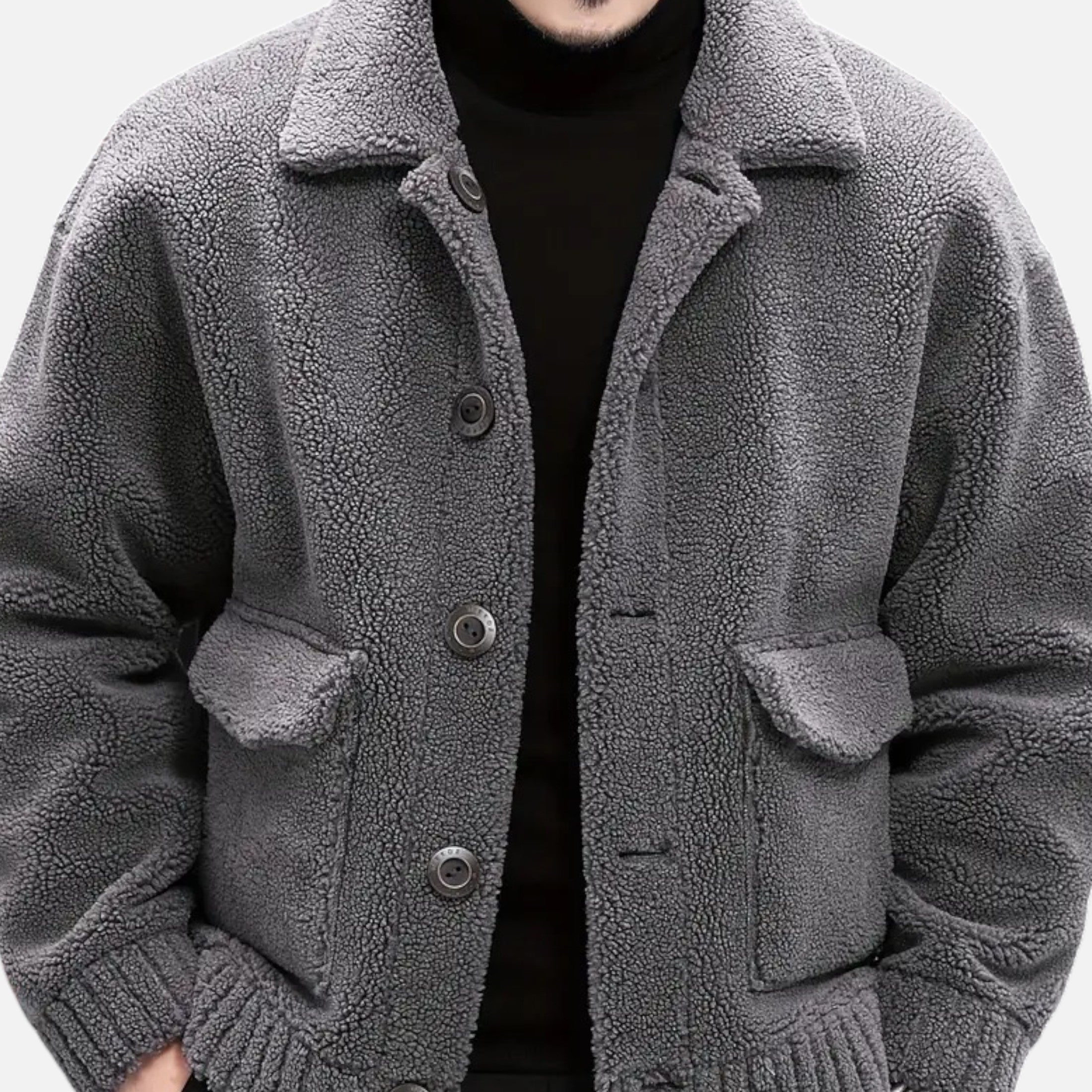 Dorevelle | Men’s Faux Fur Jacket – Lapel Autumn Winter Elegance