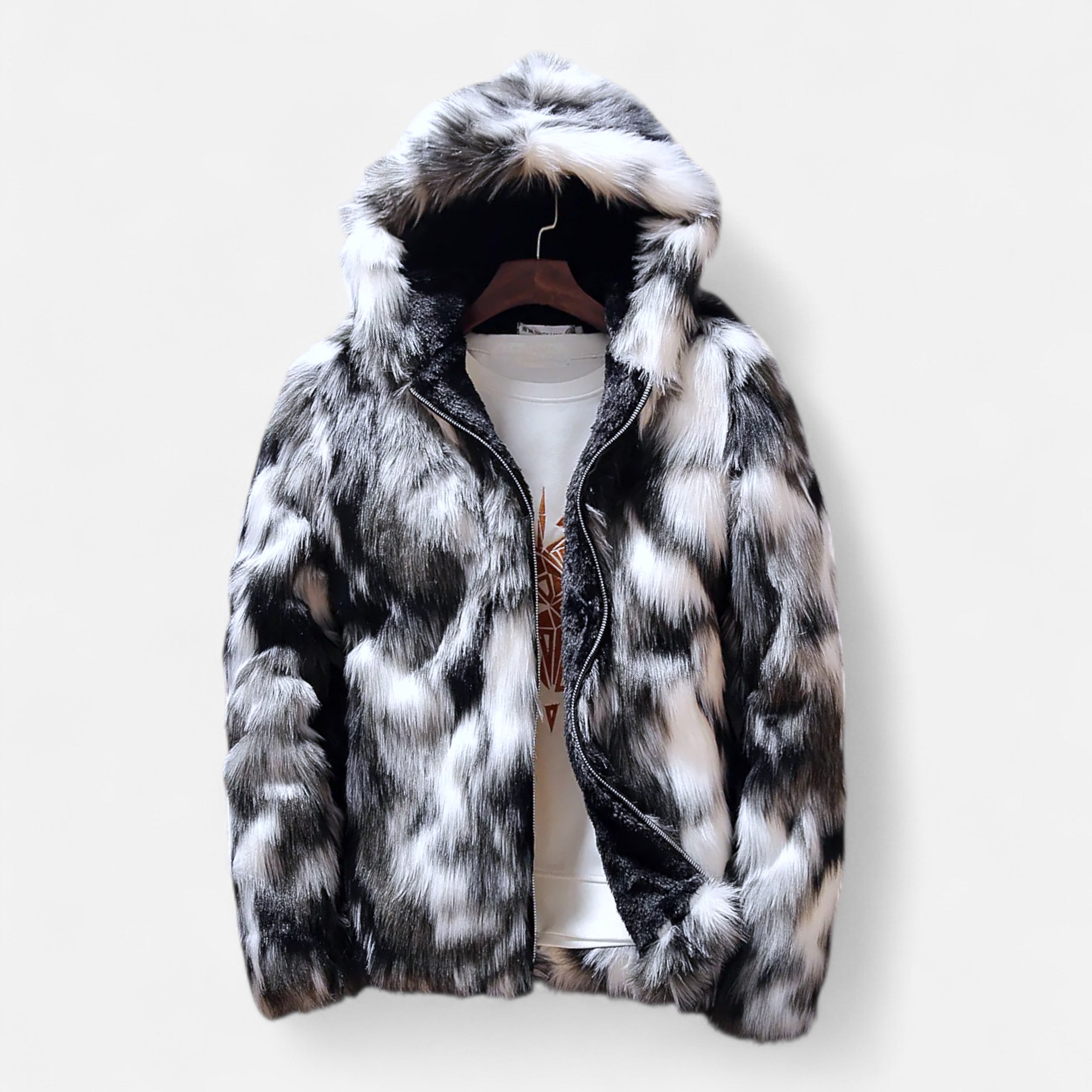 Dorevelle | Men’s Hooded Fur Jacket – Winter Heritage Warmth