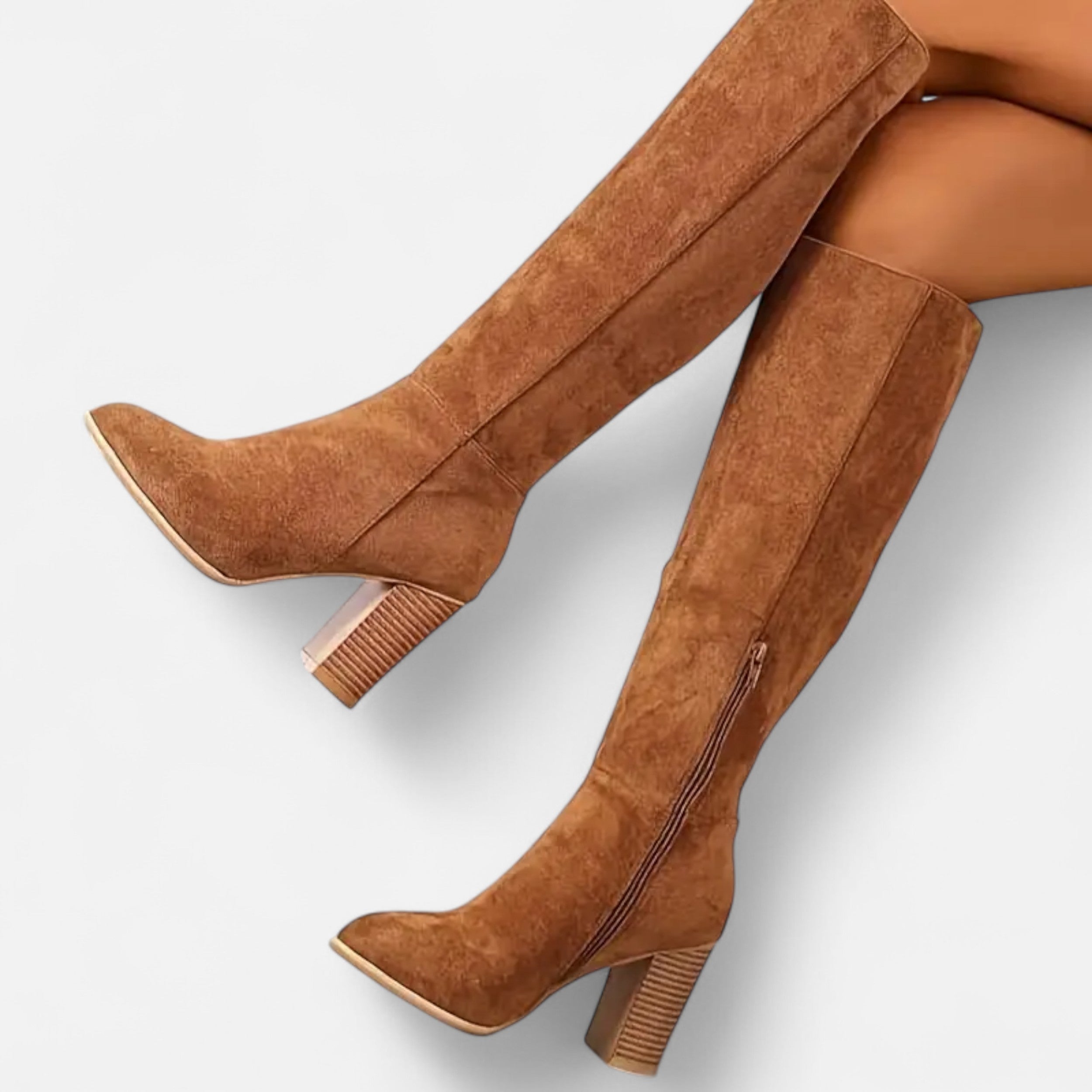Dorevelle | Women’s Long Boots – Equestrian Light Brown Elegance