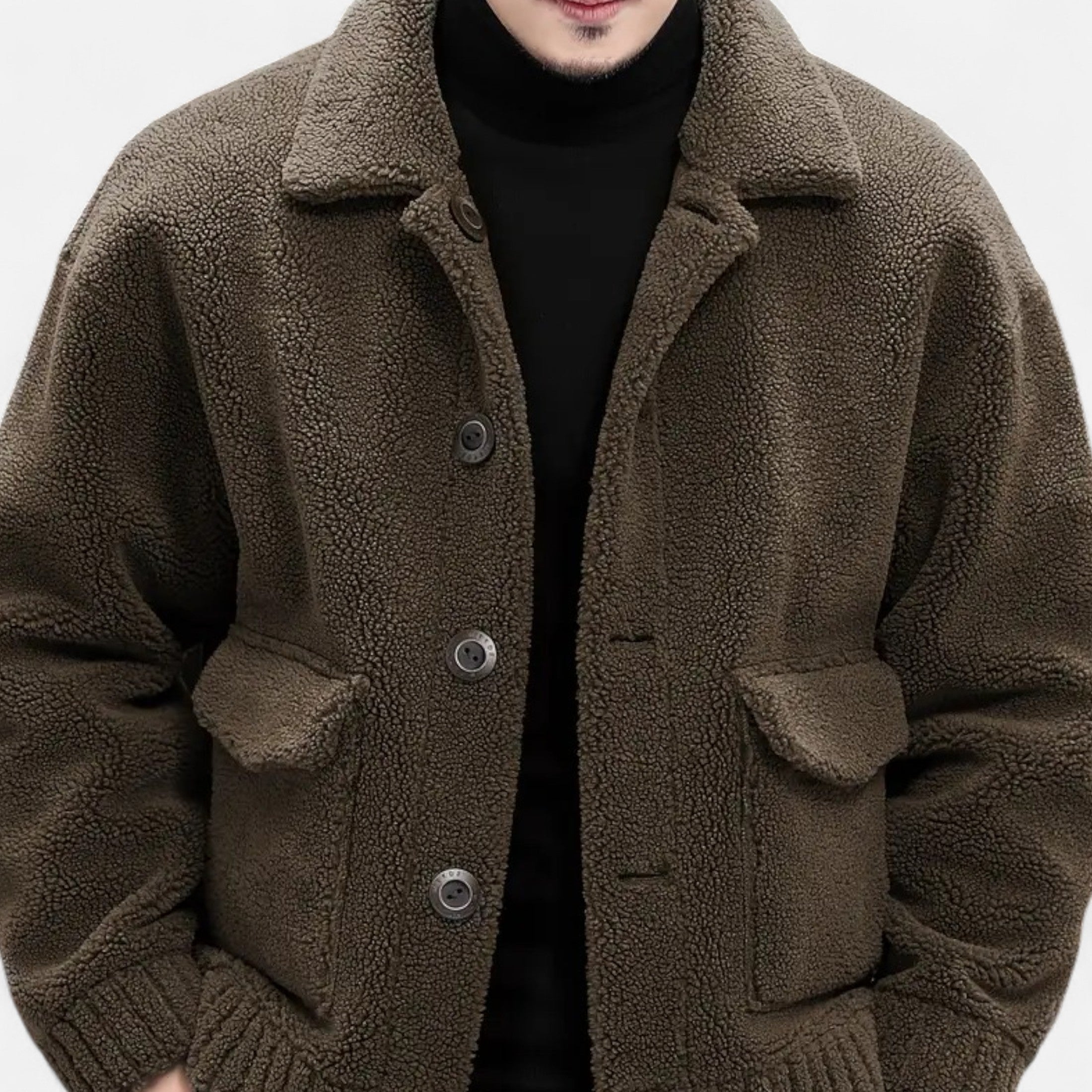 Dorevelle | Men’s Faux Fur Jacket – Lapel Autumn Winter Elegance