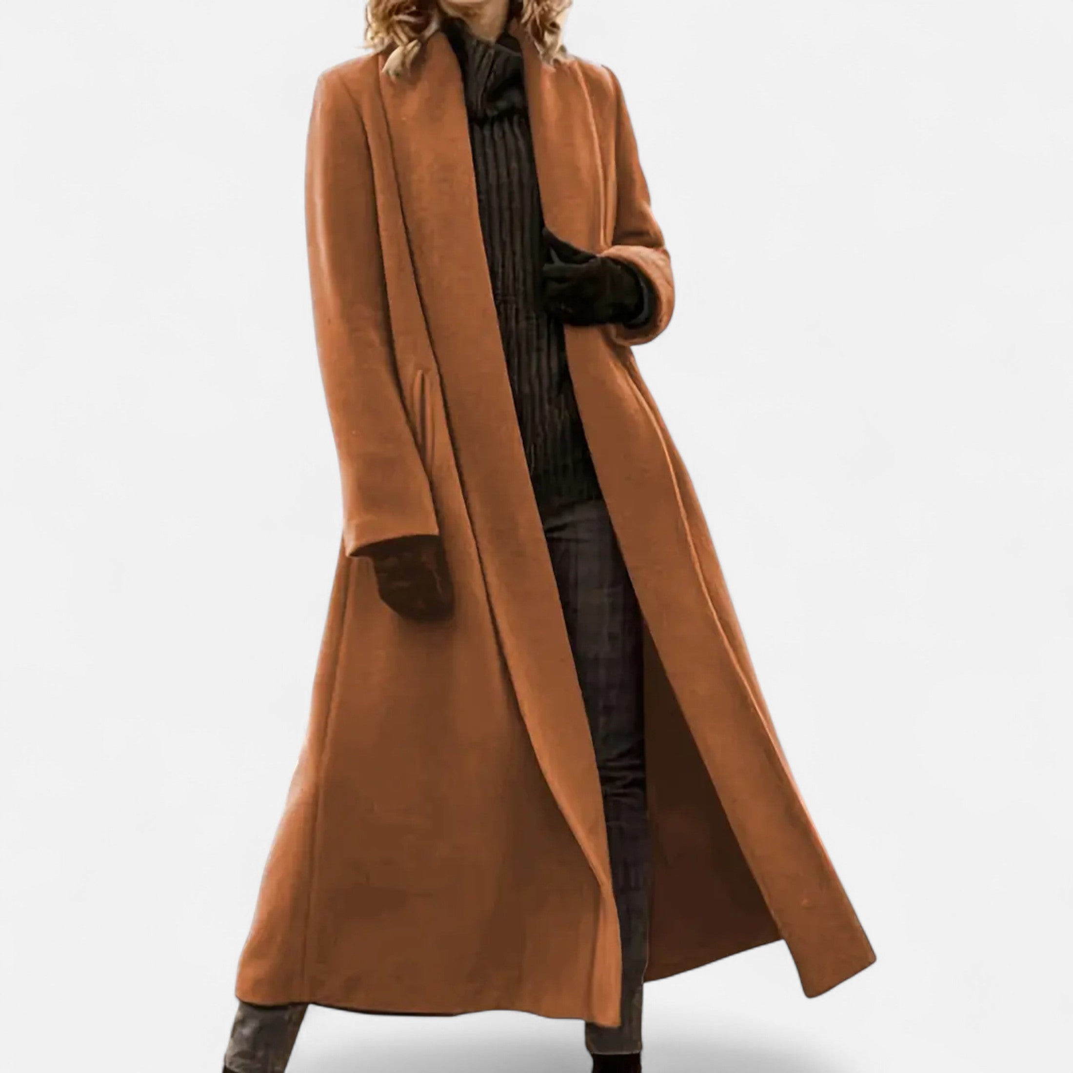 Dorevelle | Women’s Plus Size Overcoat - Lapel Collar Elegance