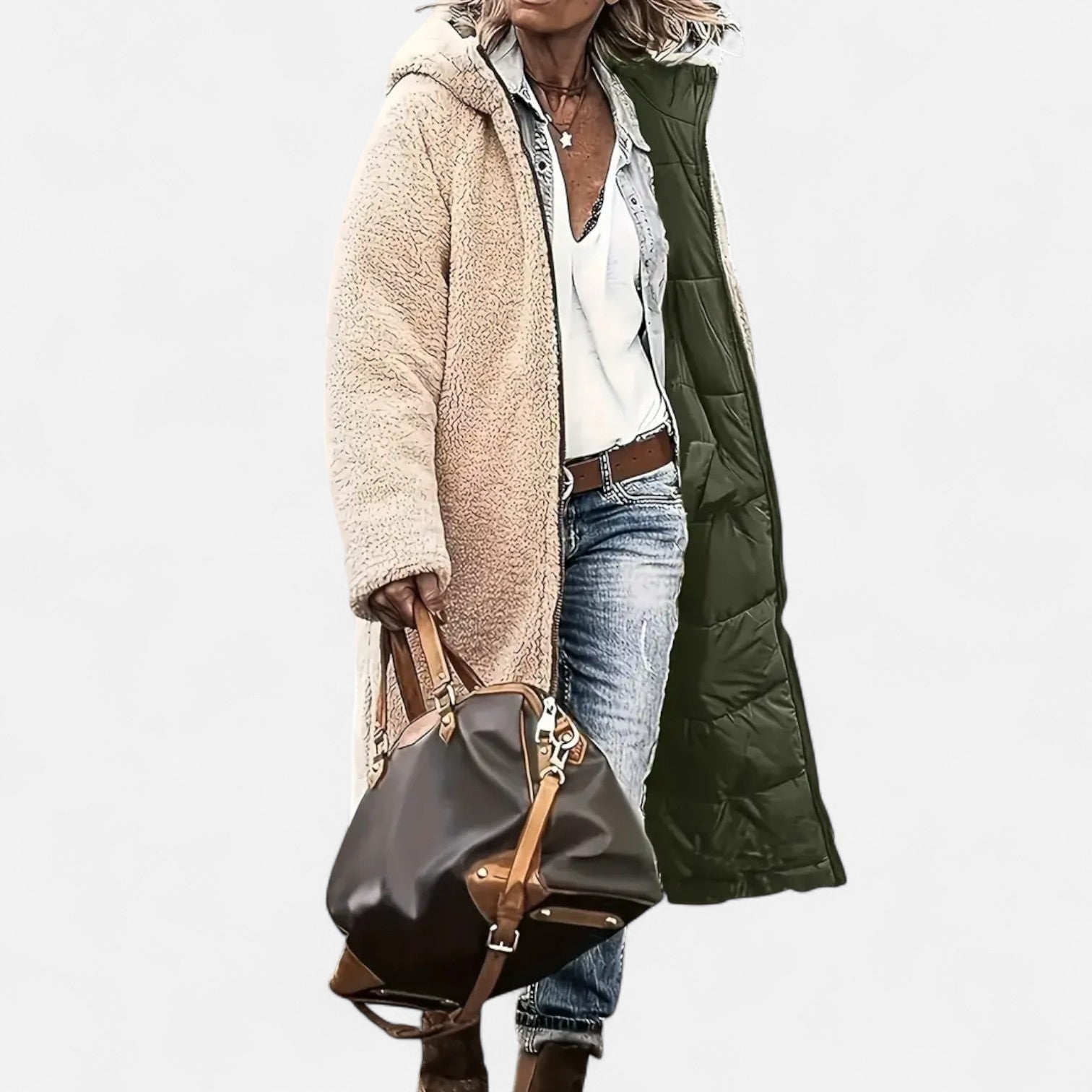 Dorevelle | Women’s Long Padded Coat – Fleece Winter Elegance