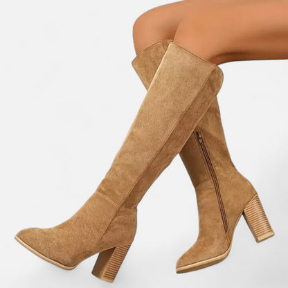 Dorevelle | Women’s Long Boots – Equestrian Light Brown Elegance