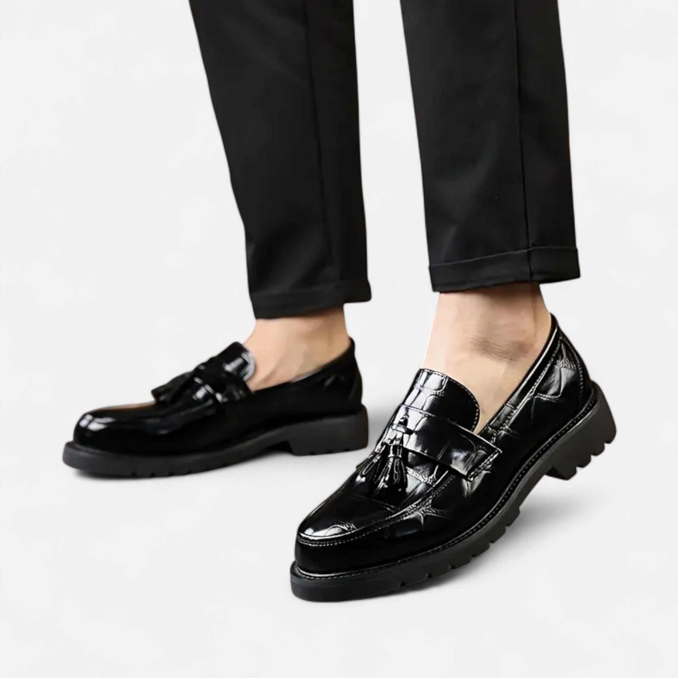 Dorevelle | Men’s Loafers – Vintage Fringe Elegance