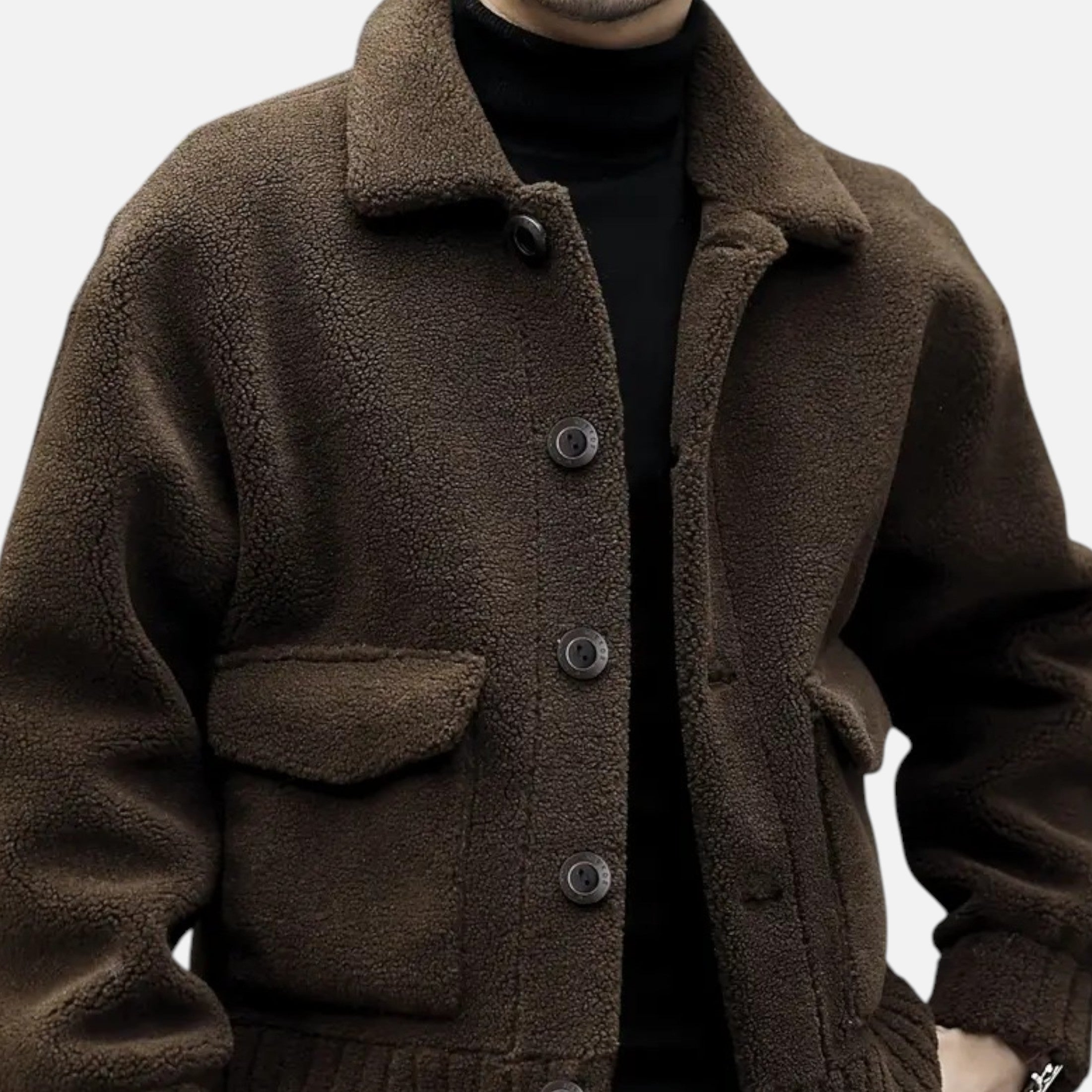 Dorevelle | Men’s Faux Fur Jacket – Lapel Autumn Winter Elegance