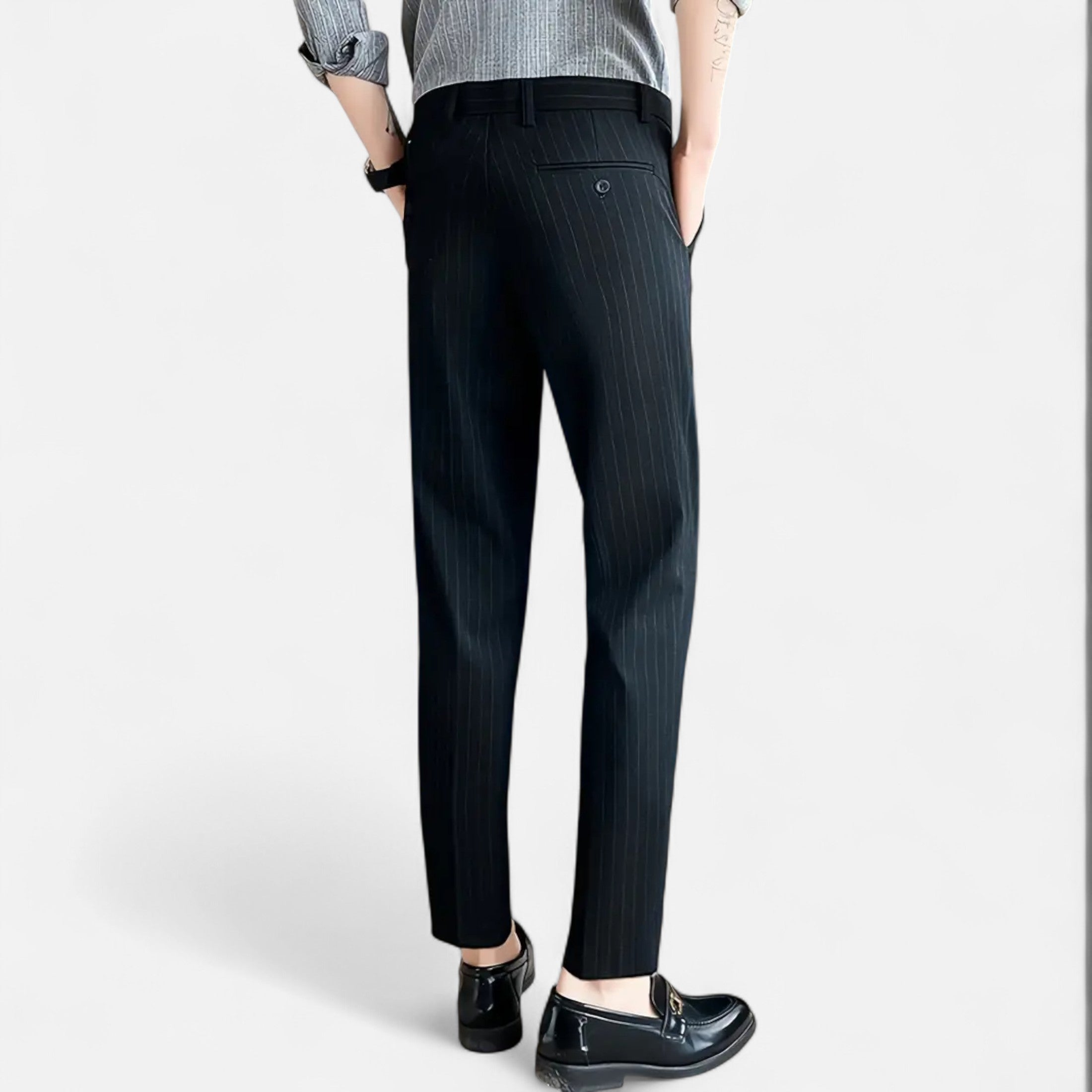 Dorevelle | Men’s Striped Trousers – Slim Business Elegance