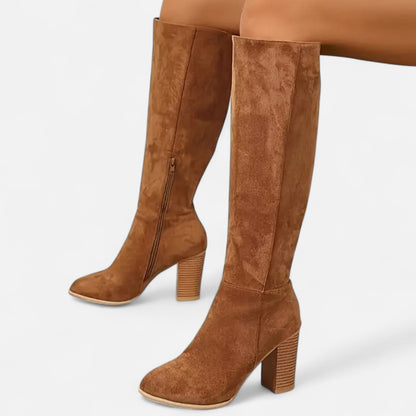 Dorevelle | Women’s Long Boots – Equestrian Light Brown Elegance