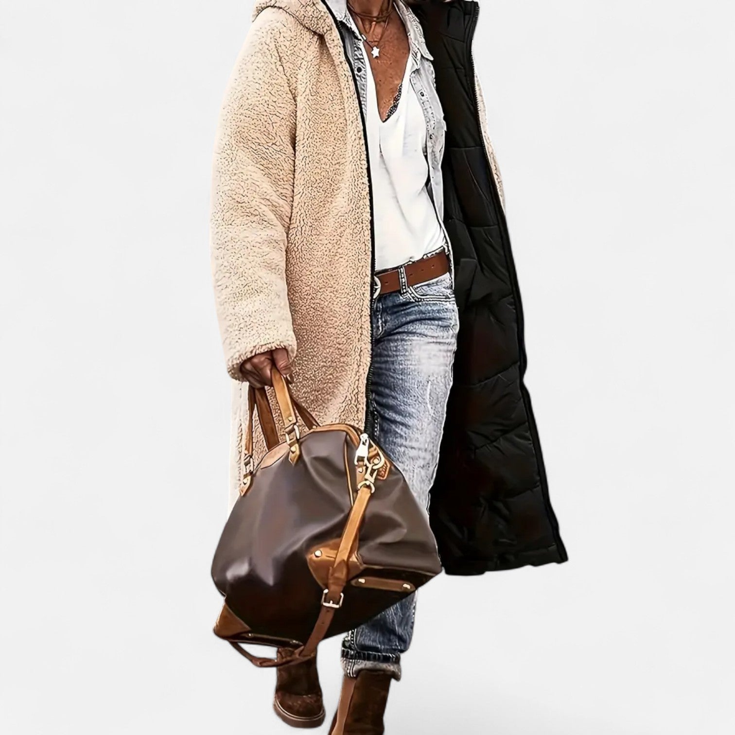 Dorevelle | Women’s Long Padded Coat – Fleece Winter Elegance