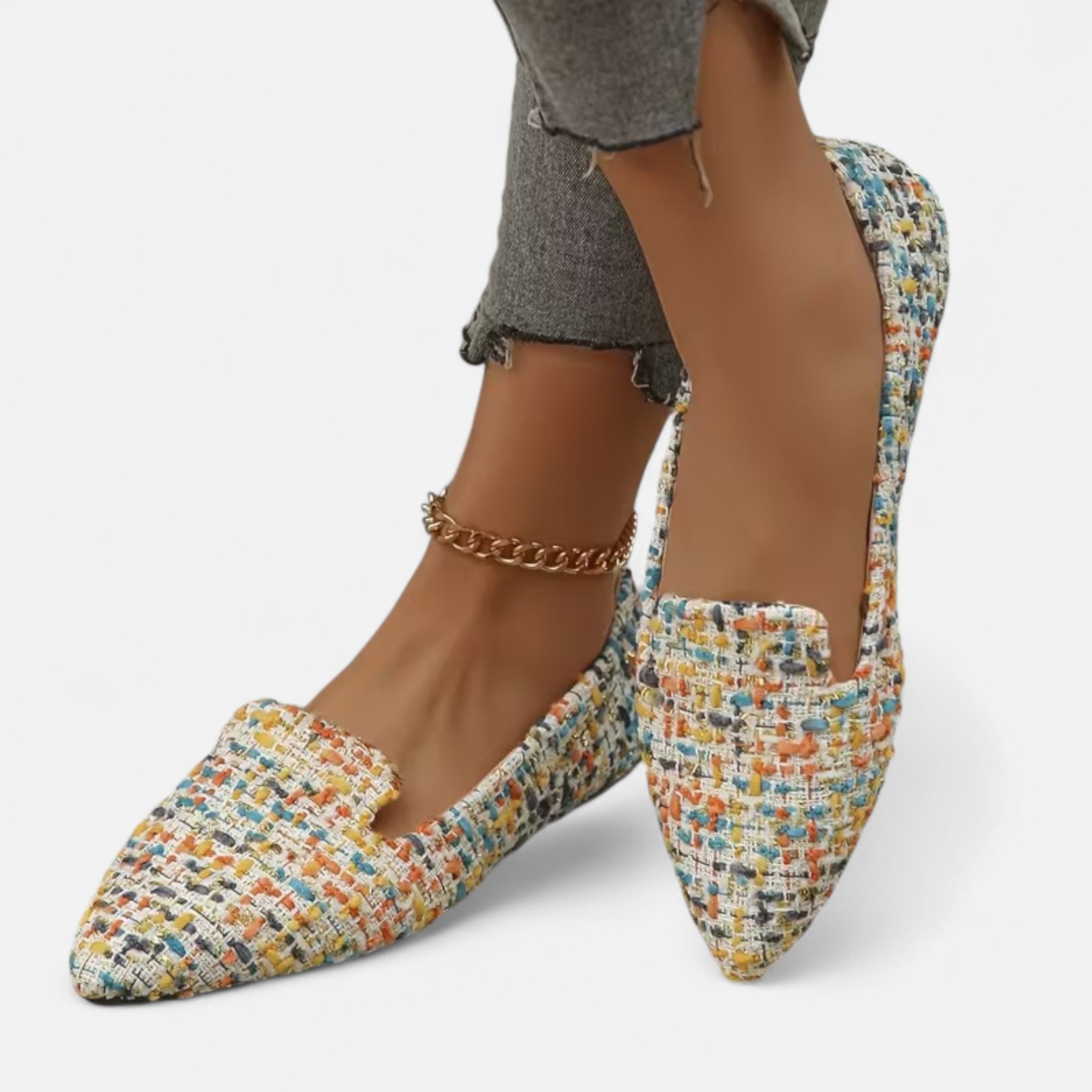 Dorevelle | Women’s Plaid Flats – Pointed Toe Autumn Elegance