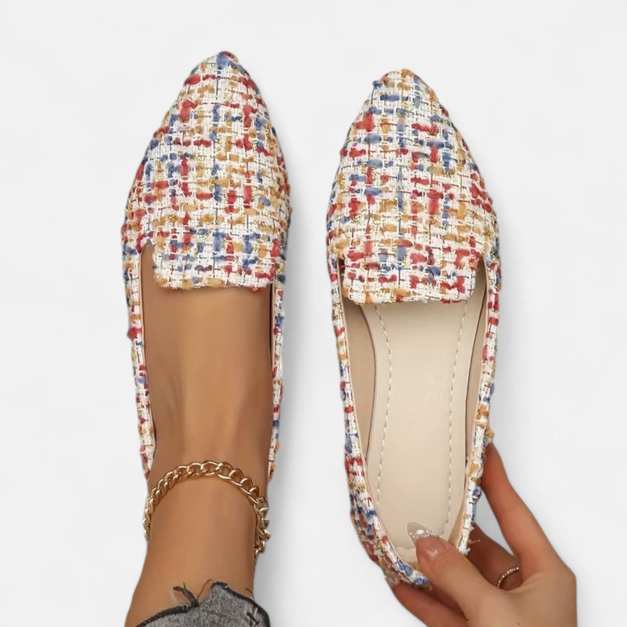 Dorevelle | Women’s Plaid Flats – Pointed Toe Autumn Elegance