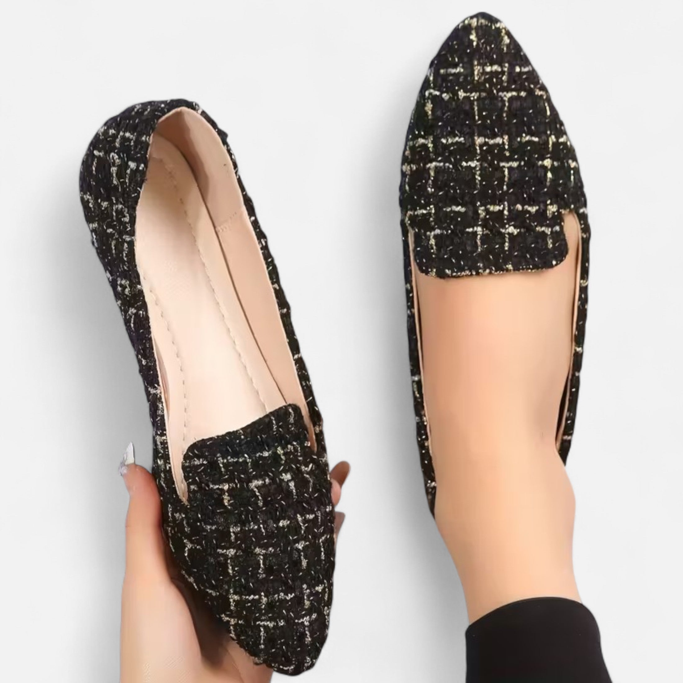 Dorevelle | Women’s Plaid Flats – Pointed Toe Autumn Elegance