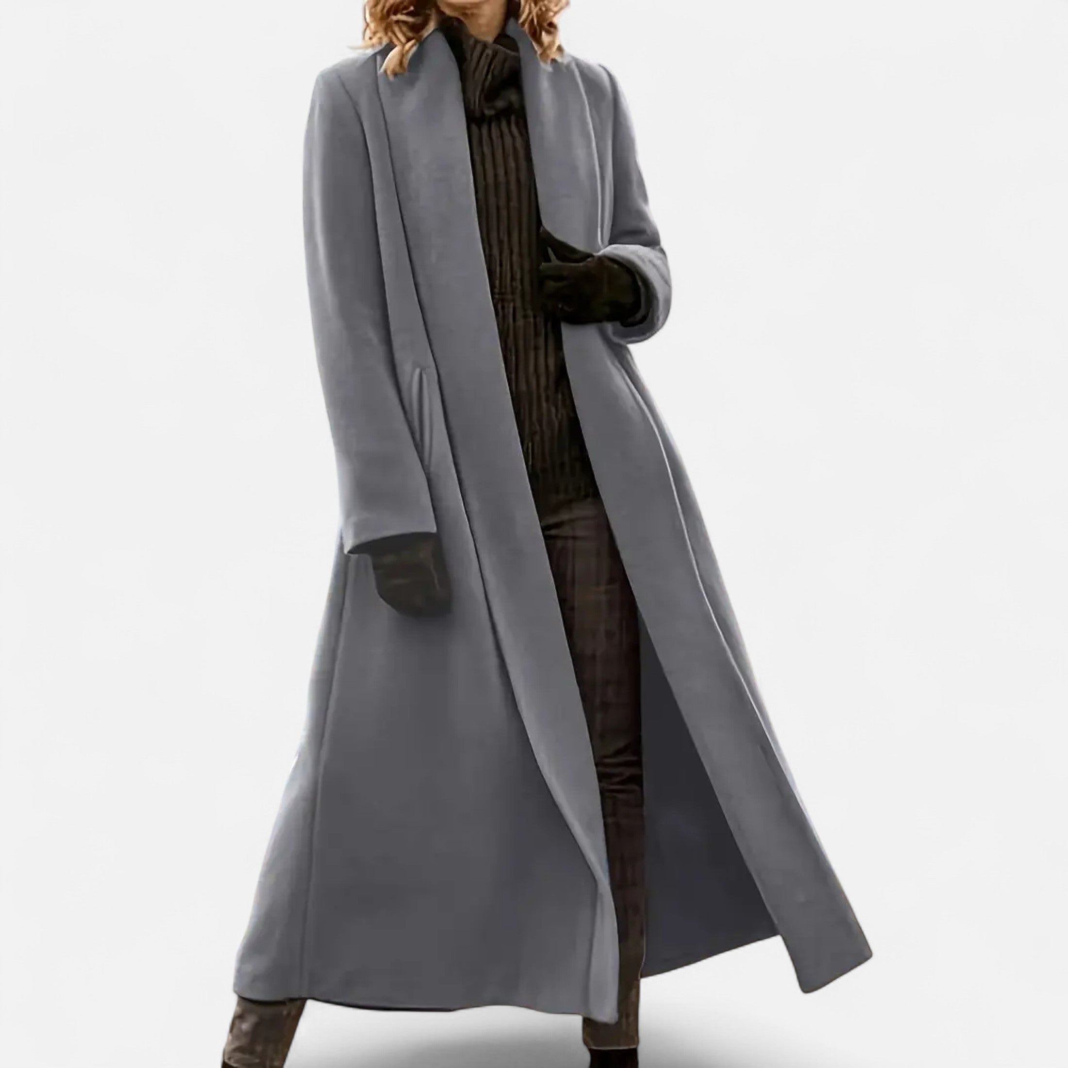 Dorevelle | Women’s Plus Size Overcoat - Lapel Collar Elegance