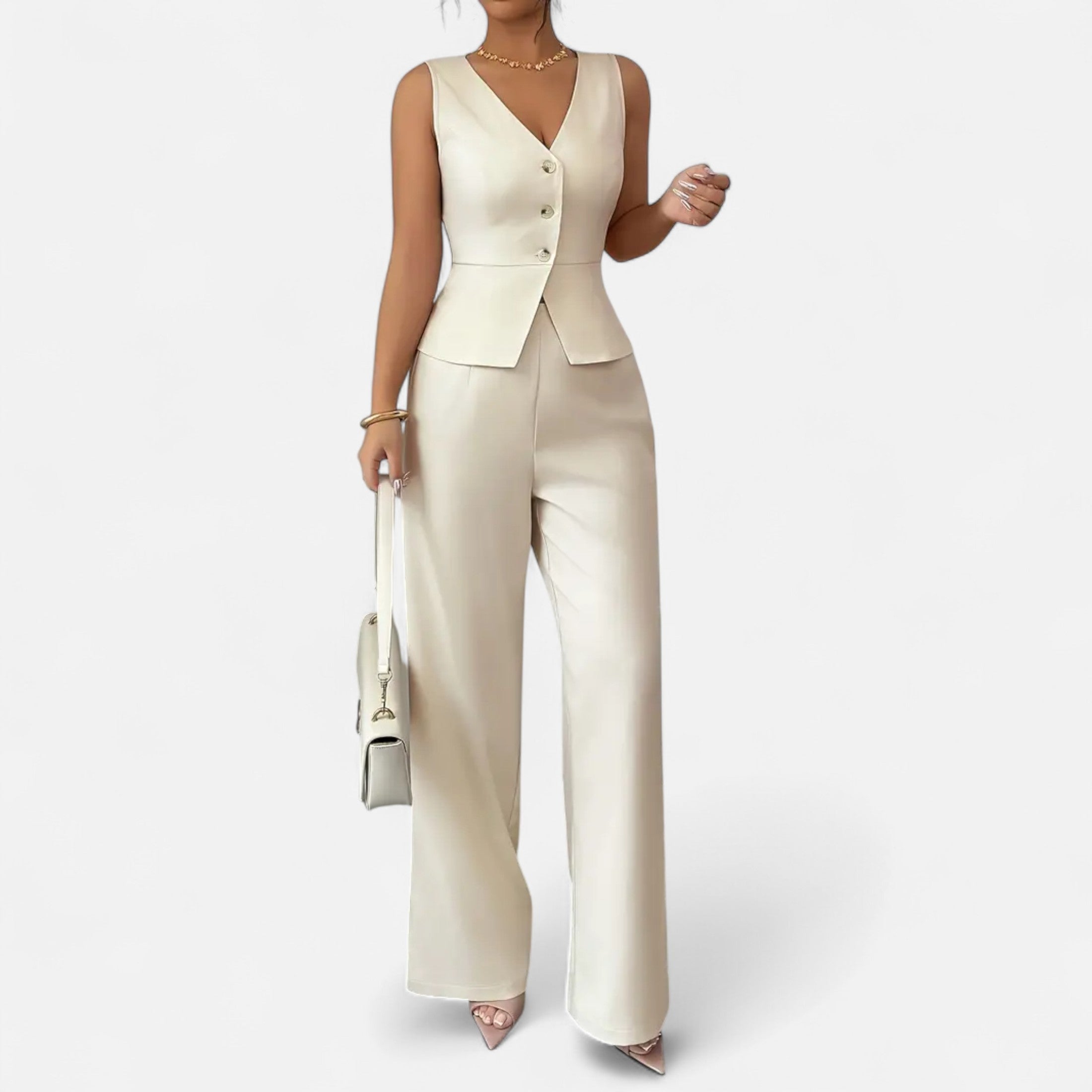 Dorevelle | Women’s Blouse & Pants Set – Business Elegance