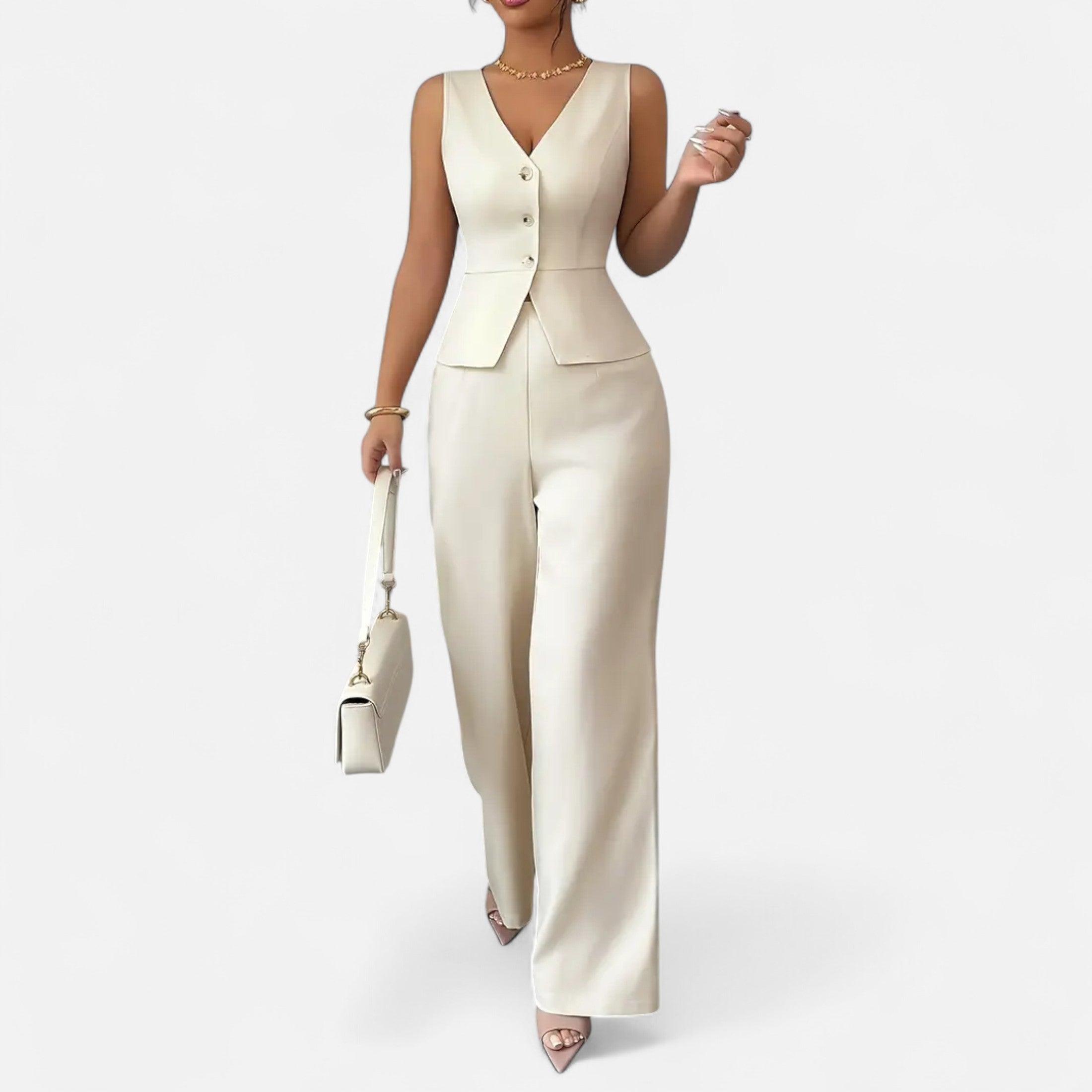 Dorevelle | Women’s Blouse & Pants Set – Business Elegance