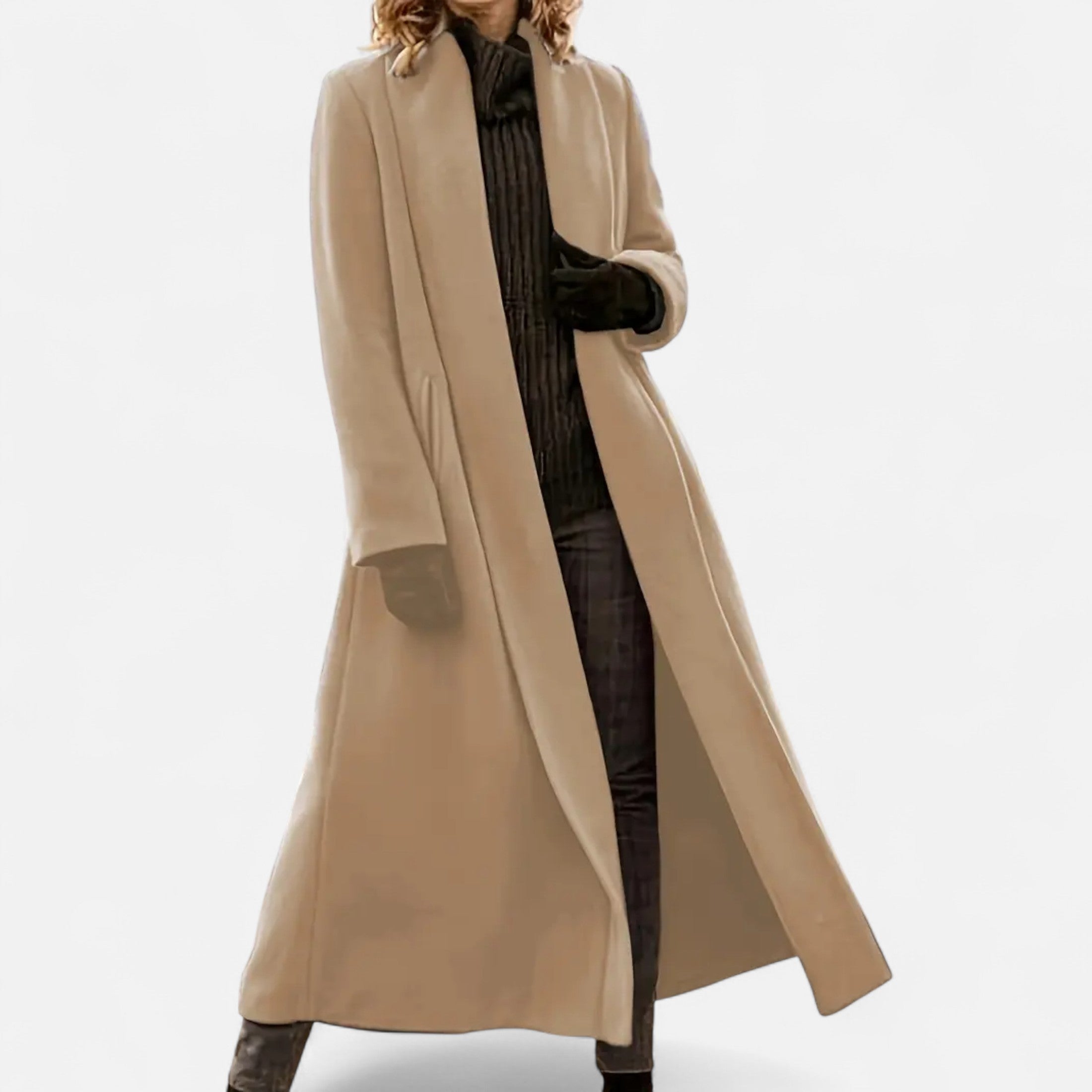 Dorevelle | Women’s Plus Size Overcoat - Lapel Collar Elegance