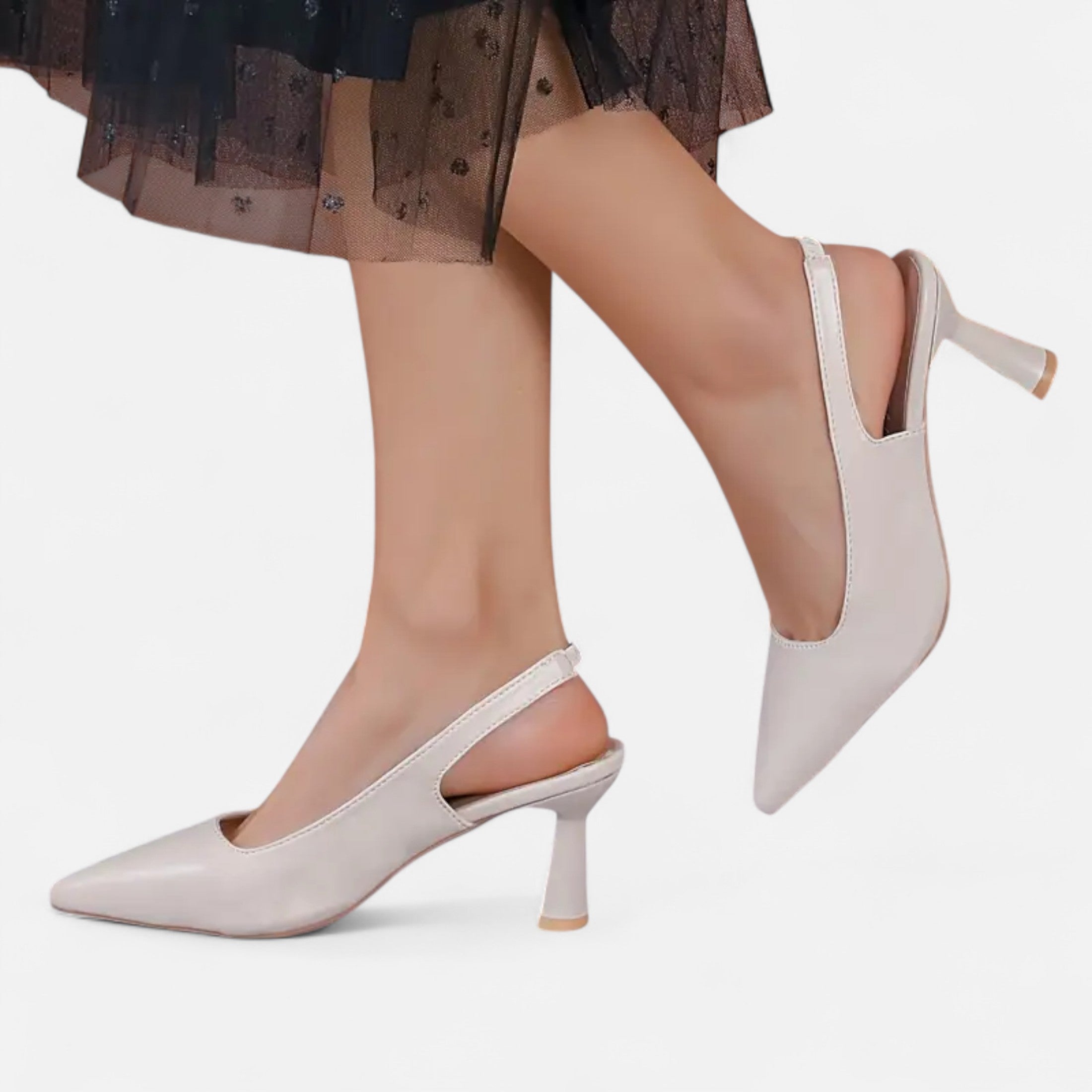 Dorevelle | Women’s Slingback Heels – Sparkle Accent Elegance