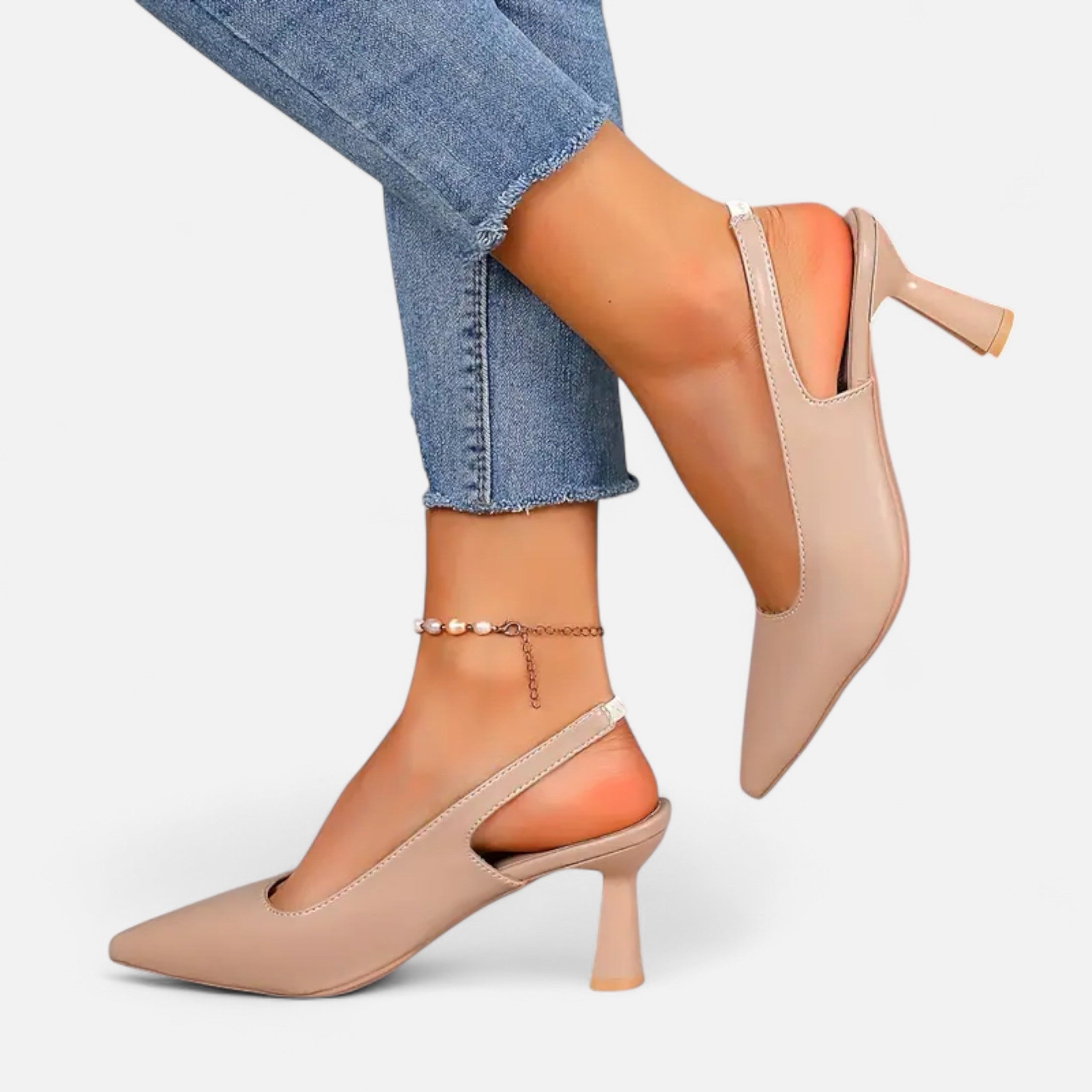 Dorevelle | Women’s Slingback Heels – Sparkle Accent Elegance