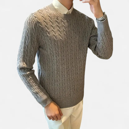 Dorevelle | Men’s Cable Knit Sweater – Heritage Crew Neck