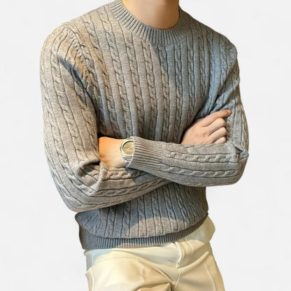 Dorevelle | Men’s Cable Knit Sweater – Heritage Crew Neck