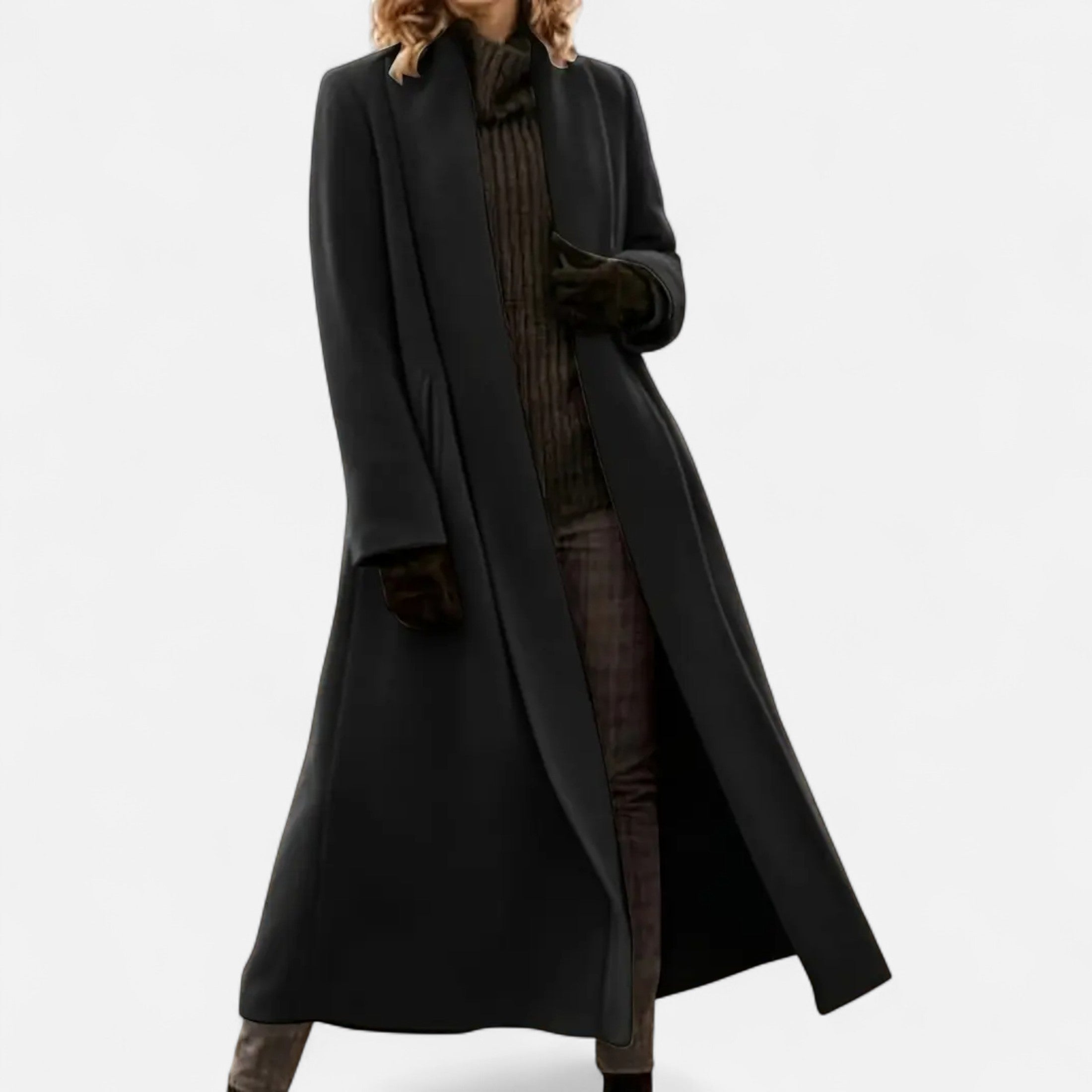 Dorevelle | Women’s Plus Size Overcoat - Lapel Collar Elegance